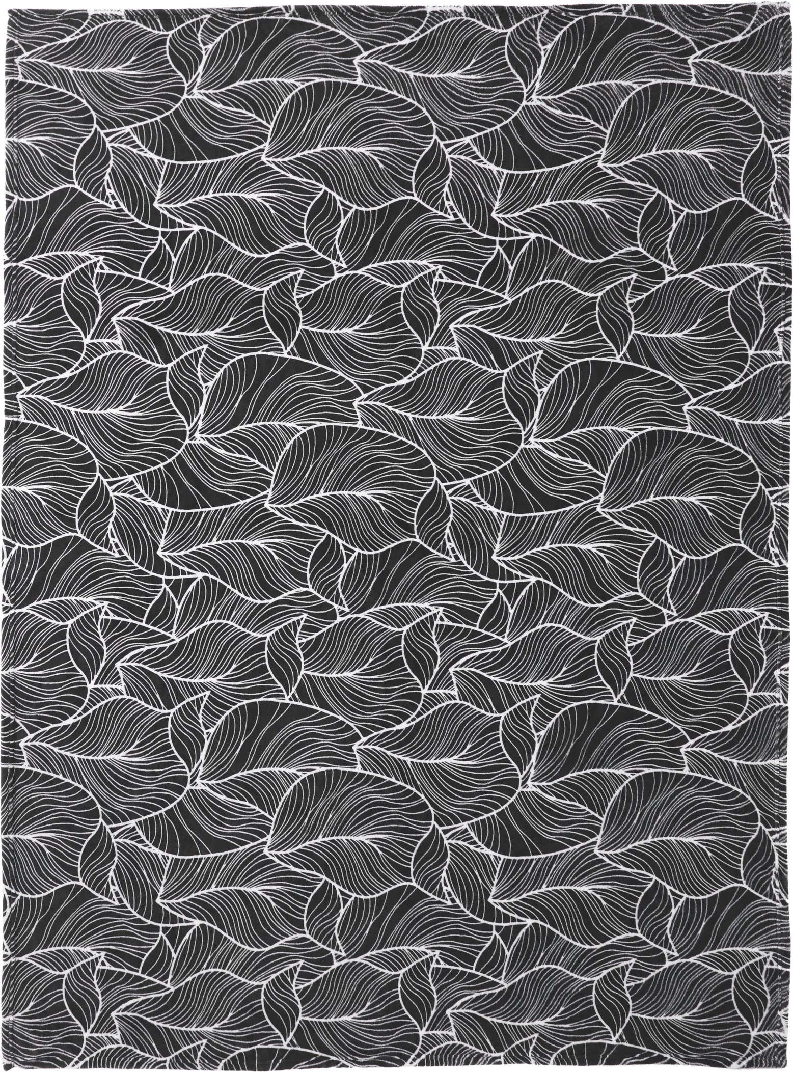 LIVARNO® Kuscheldecke 150 x 200 cm (Blätter/schwarz)