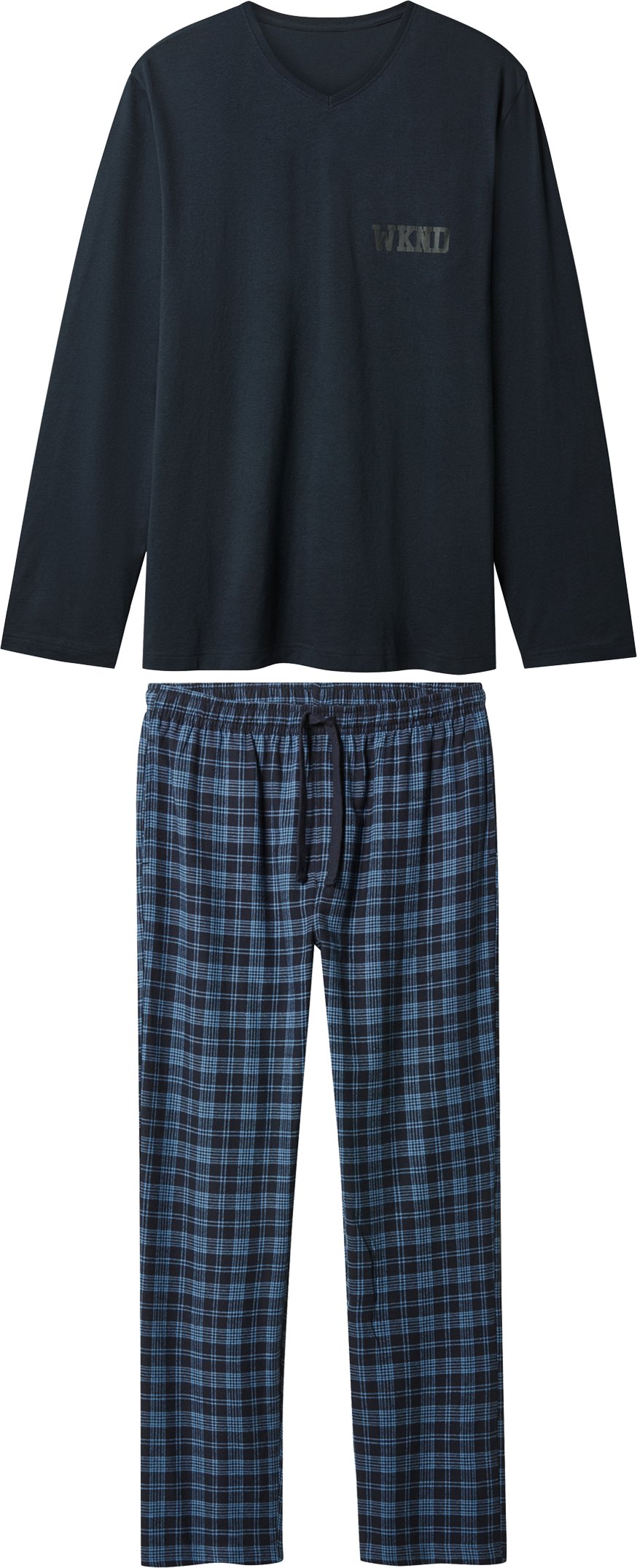 Thumbnail - esmara Men Herren Pyjama mit Hose aus Flanell (Navy, M (48/50))