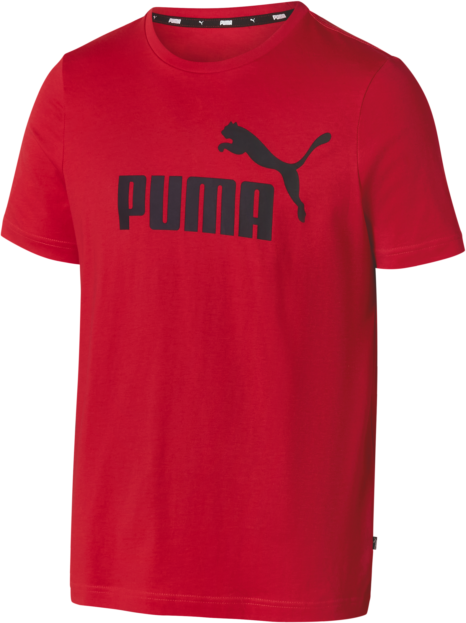 Puma Herren T-Shirt ESS Logo Tee, aus reiner Baumwolle (Rot, L)