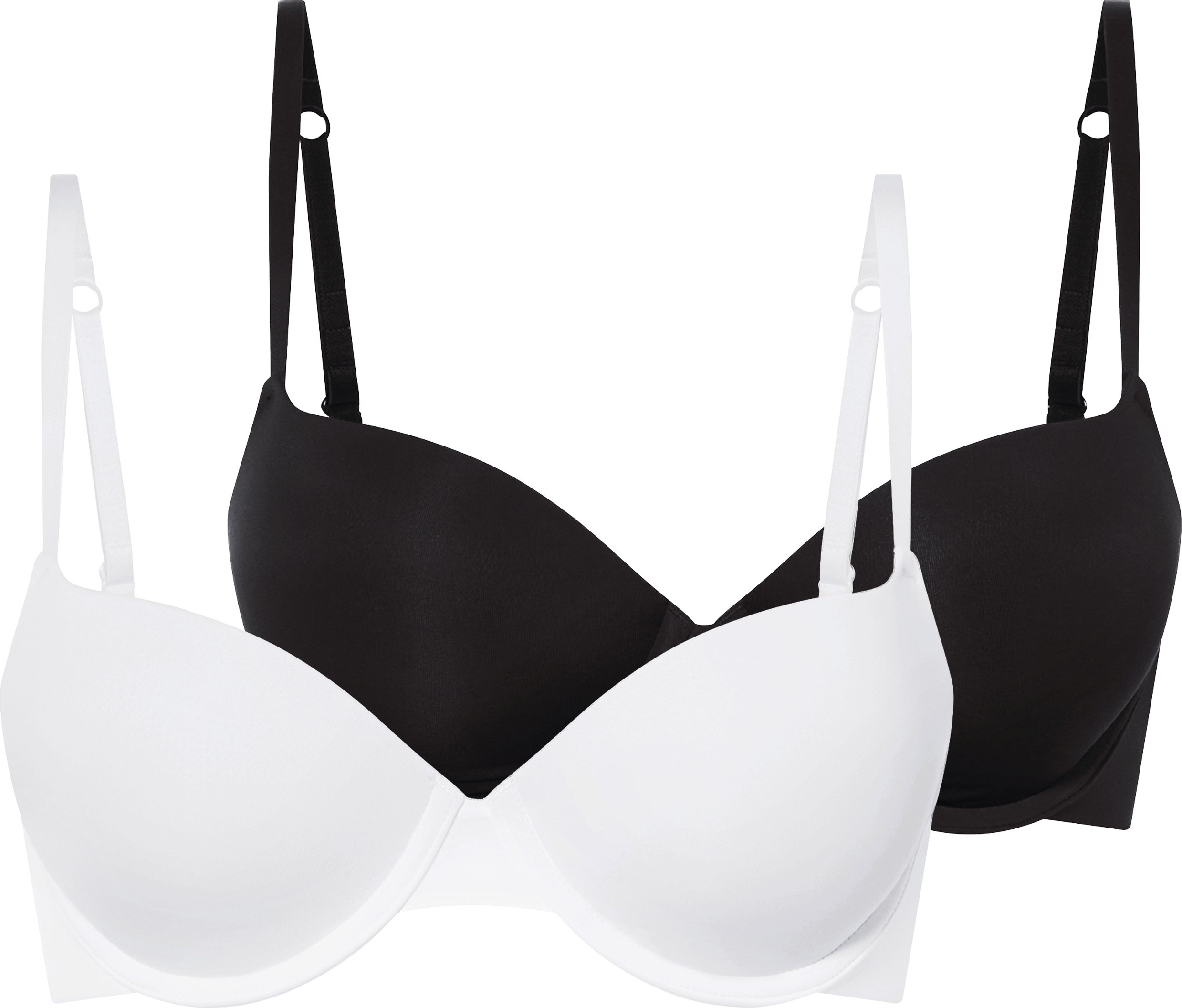 esmara® Damen Push Up BHs, 2 Stück (Schwarz/weiß, 85b)