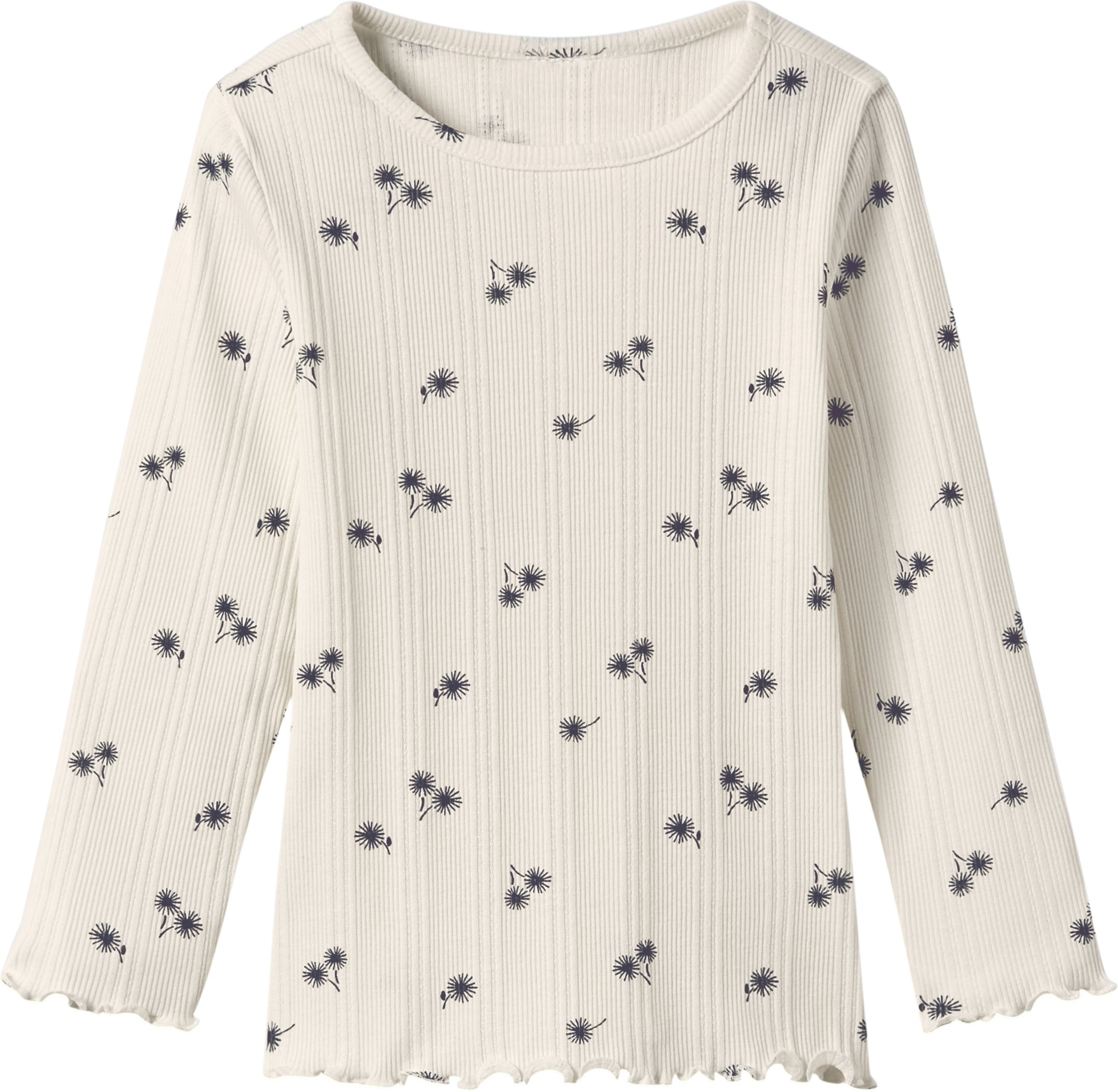 lupilu® Geripptes Kinder-Langarmshirt, mit Baumwolle (Weiß, 98/104)