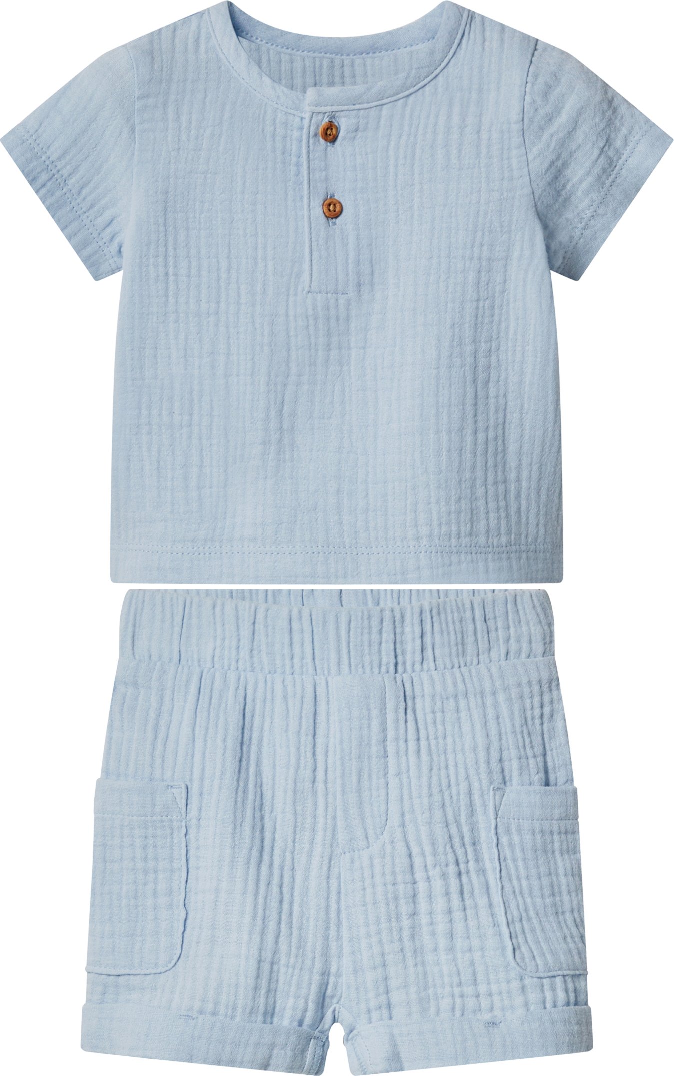 lupilu® Baby Jungen Set 2tlg. (T-shirt + Shorts) (Blau, 74/80)