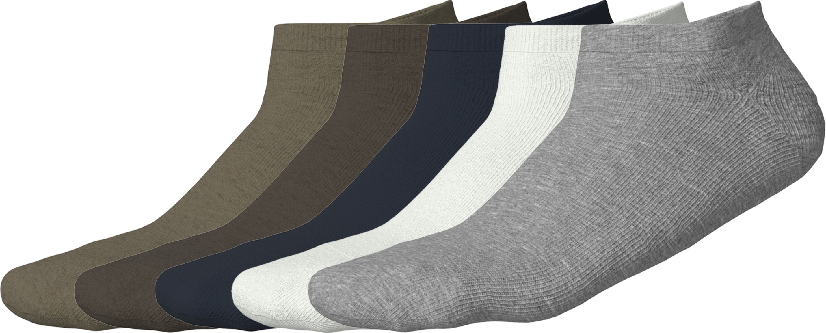 esmara Men Herren Sneakersocken, 5 Stück (weiß/grau/grün/navy, 43-46)
