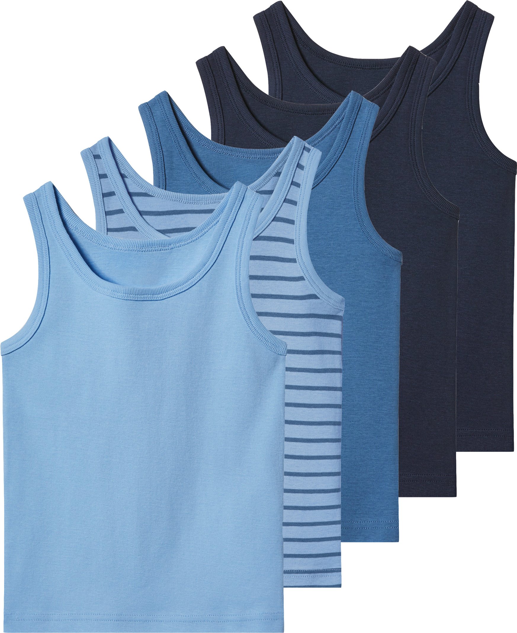 lupilu® Kleinkinder Jungen Unterhemd, 5 Stück (navy/blau, 110/116)