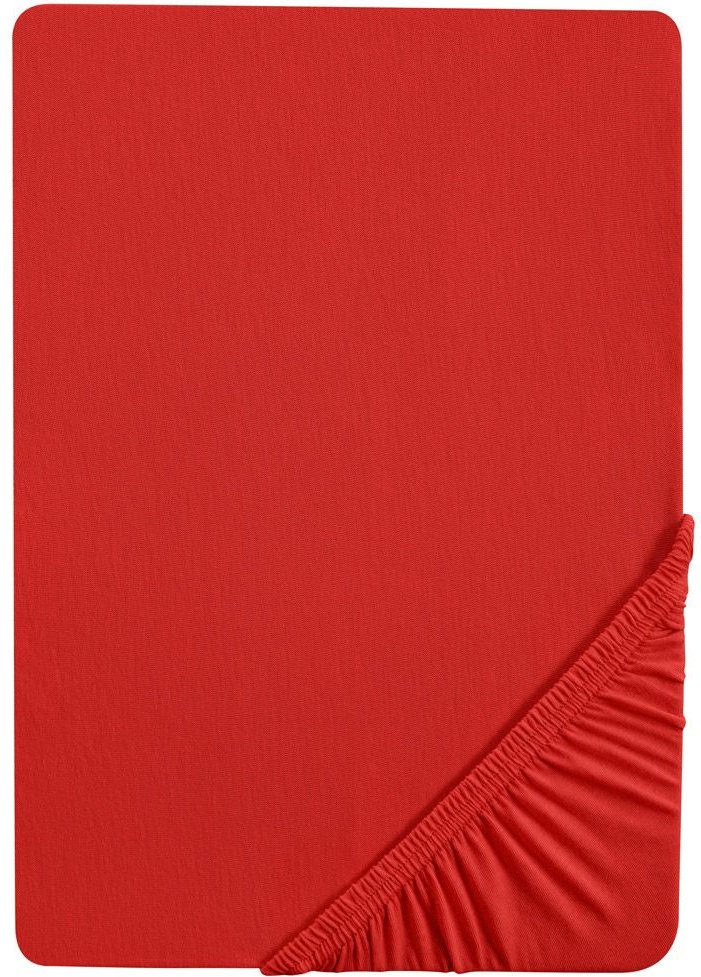 Biberna Feinjersey Spannbettlaken (Rot, 90 - 100 x 200 cm)