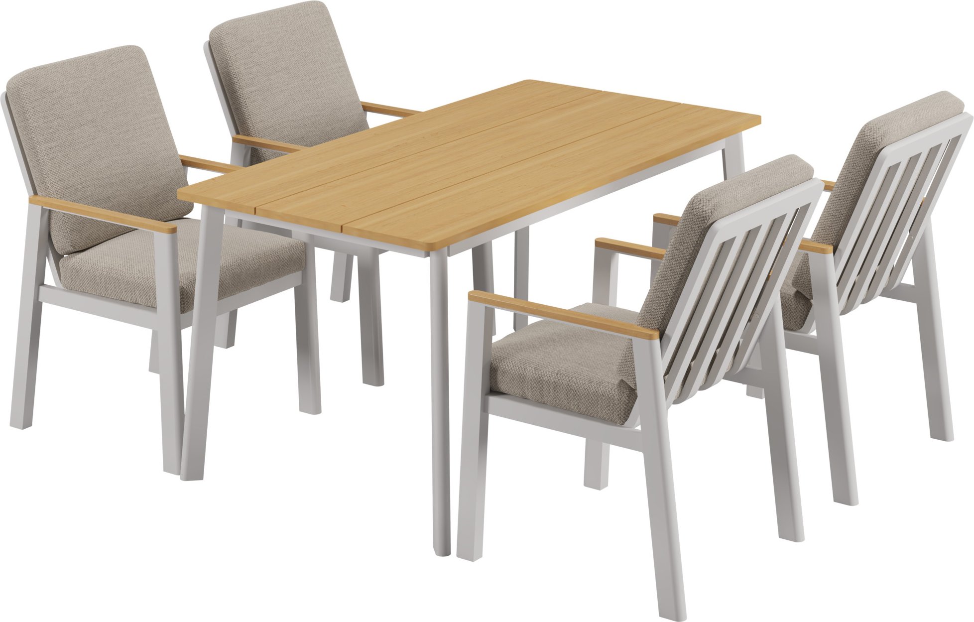 RICHLY Gartenmöbel Dining Set »Perugia«, inkl Polster (4-Sitzer, Warmweiß)