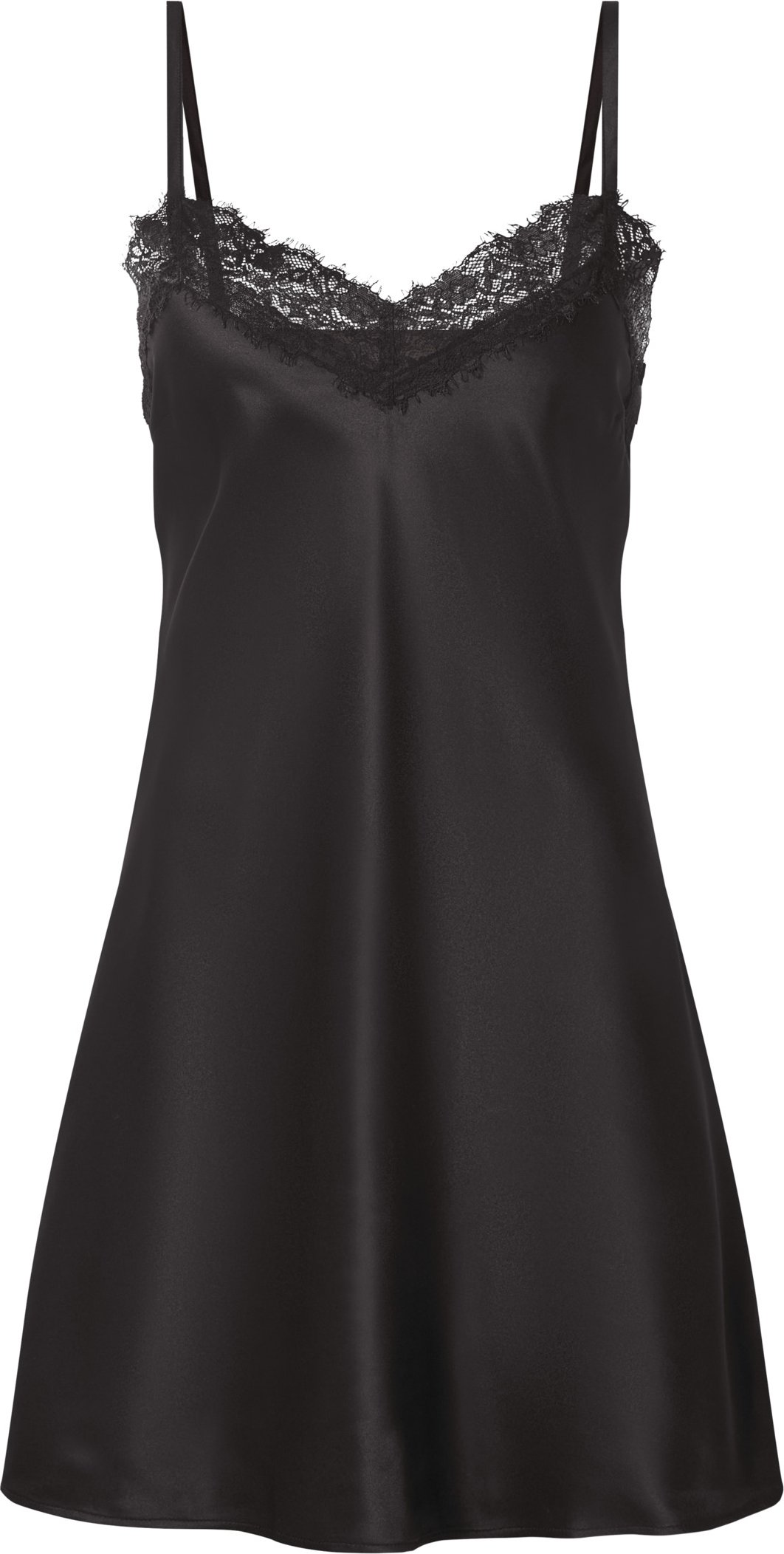 esmara® Damen Nachthemd Satin (Schwarz, 44)