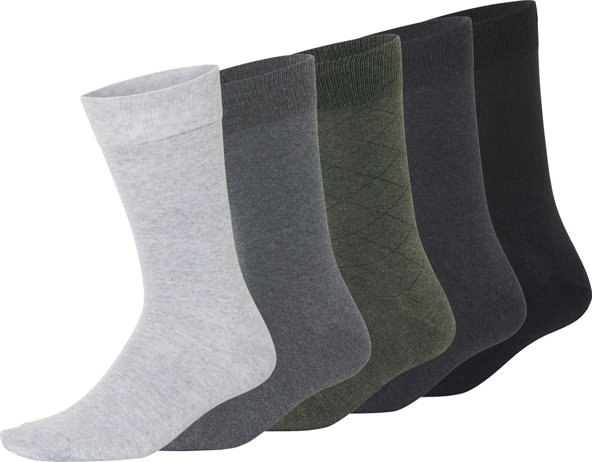 Thumbnail - esmara® Herren Socken, 5 Paar (grün/grau/schwarz, 43-46)