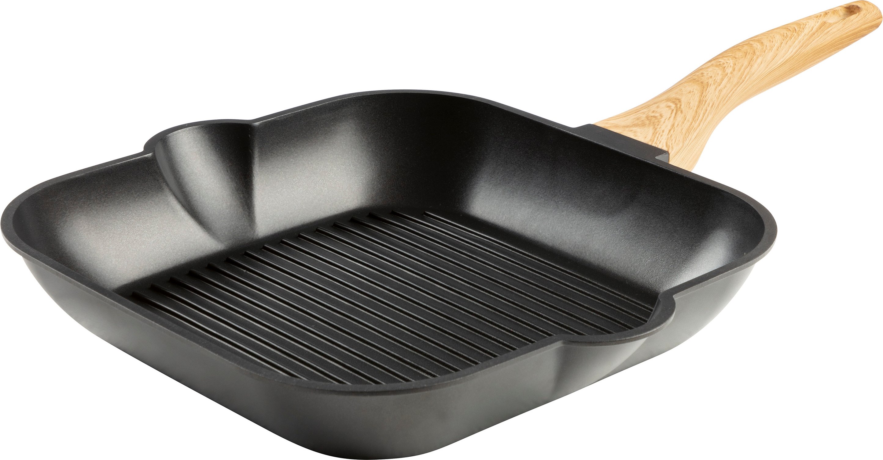 ERNESTO® Grill-/ Bratpfanne Ø 28 cm Aluguss (eckig schwarz)