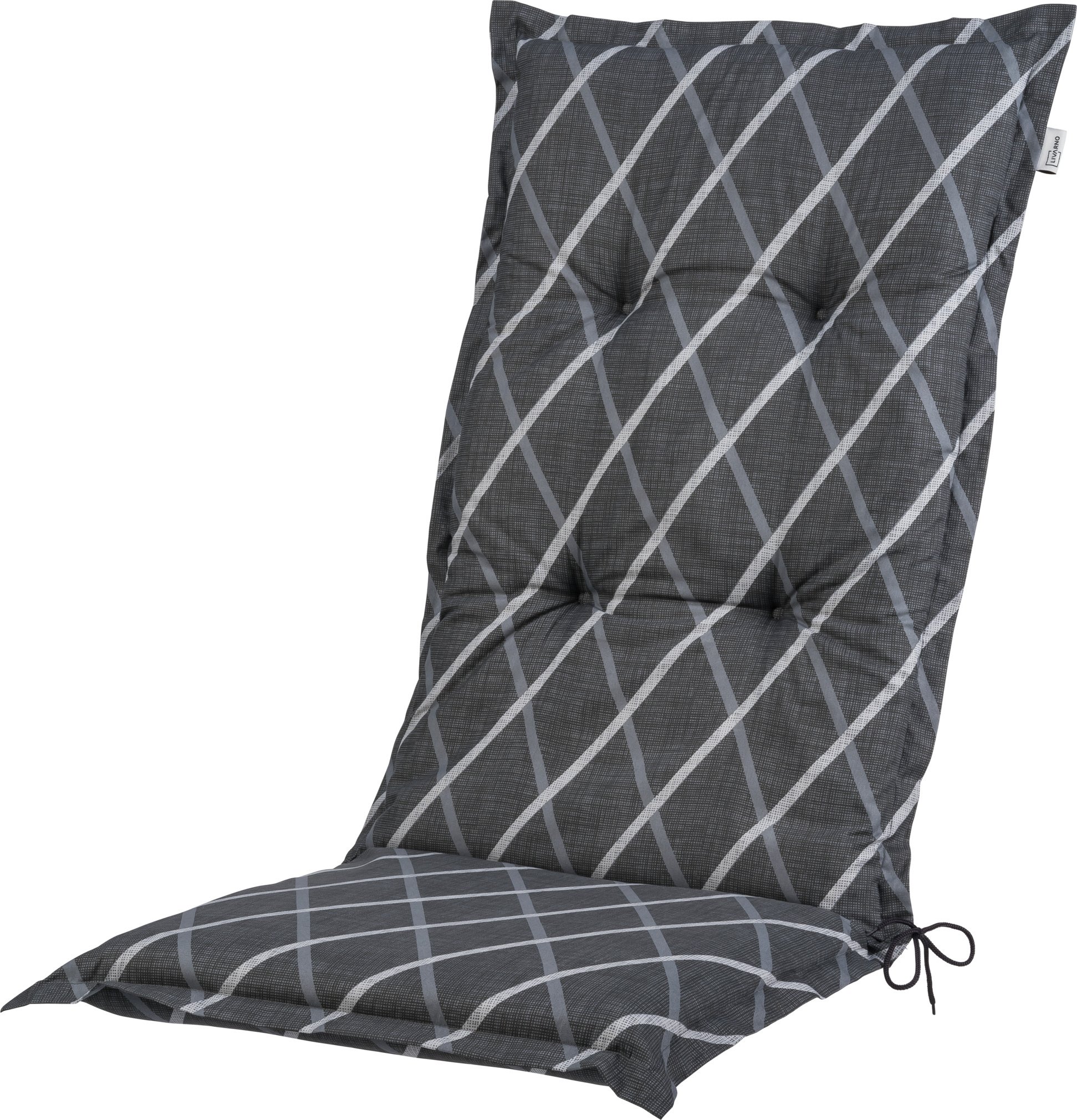 LIVARNO® Polsterauflage Valencia/Miami Hochlehner (Streifen/anthrazit)