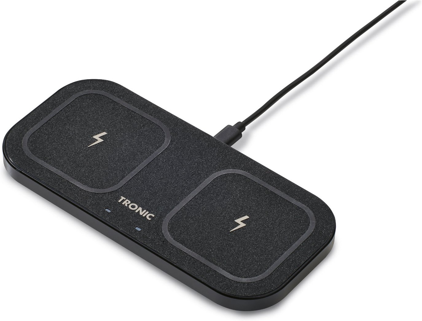 TRONIC® Ladepad QI Dual mit Metallrahmen inkl. 30W Netzteil (Schwarz)