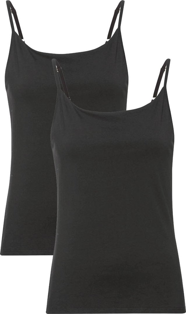 MEXX Damen Spaghettiträgerhemd 2er (Schwarz, S)