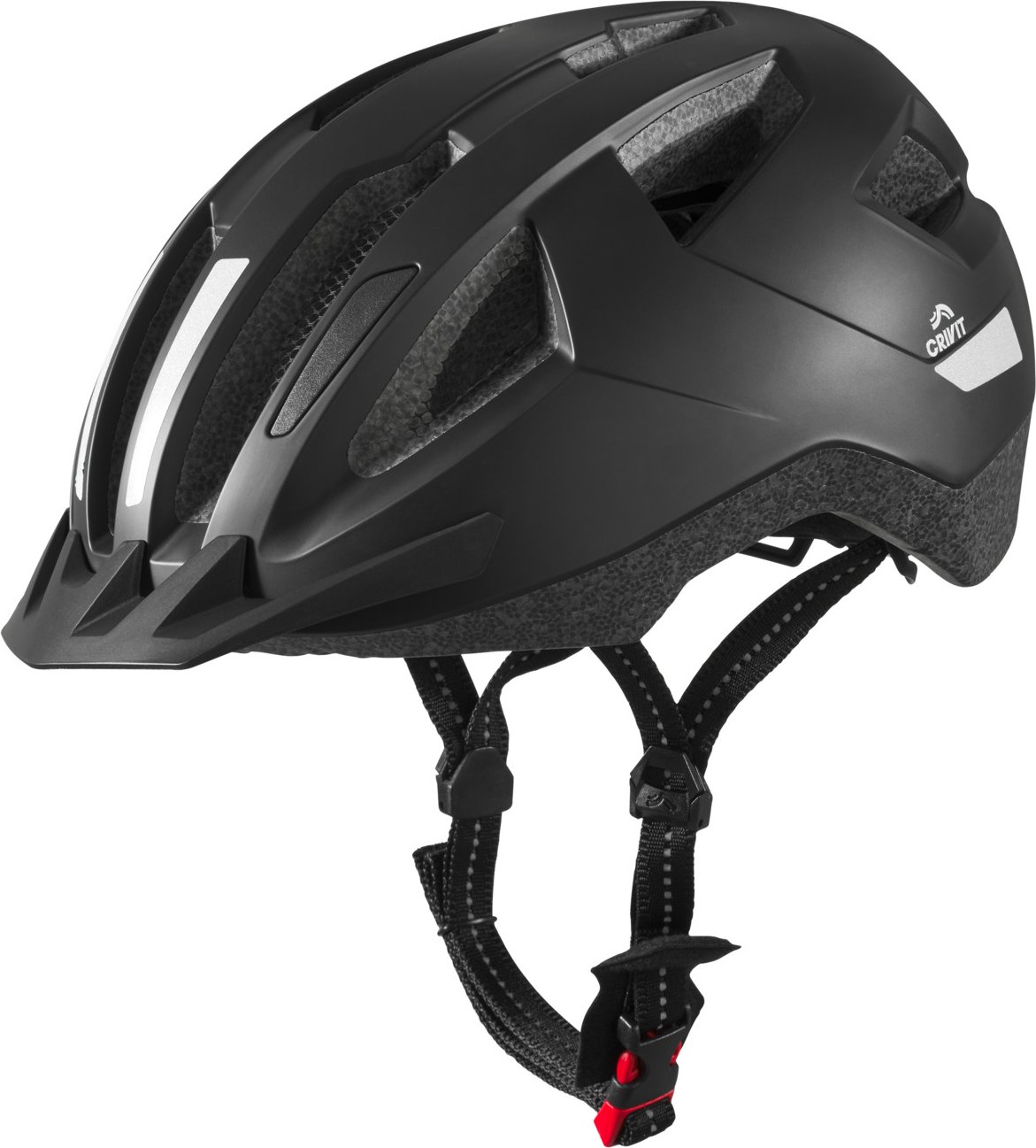 CRIVIT Fahrradhelm mit Rearlight (Schwarz, L/XL)