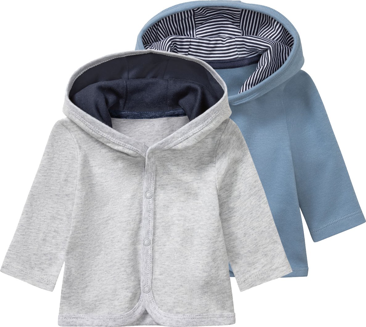 Thumbnail - lupilu® Baby Jäckchen 2er (86/92, grau/blau)