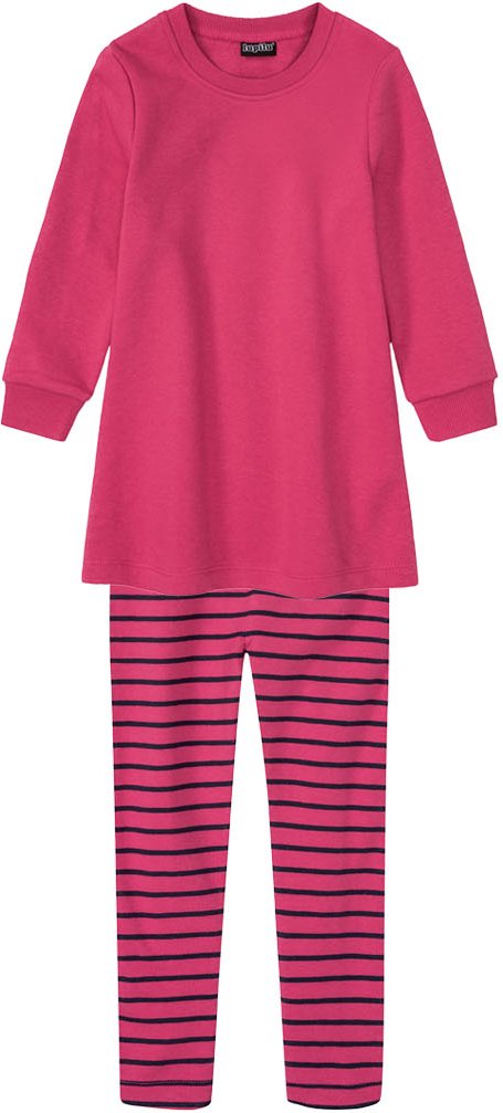 Thumbnail - lupilu® Kleinkinder Sweatkleid und Leggins (Streifen/pink, 86/92)
