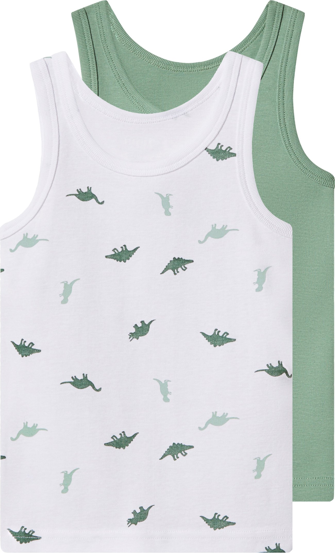 lupilu® Kleinkinder Jungen Unterhemd 2er (Grün/Weiß, 98/104)