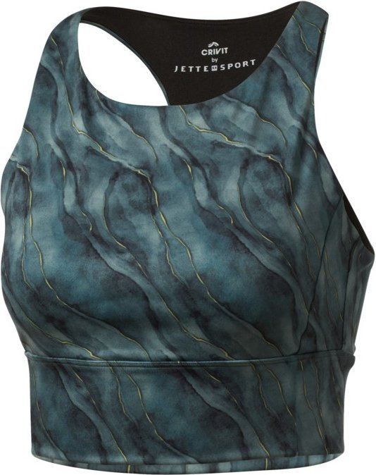 CRIVIT Damen Sport Bustier (Gemustert/blau, S(36/38))