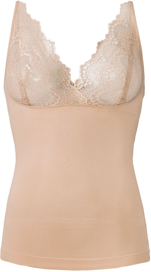 esmara® Damen Formhemd Silhouettenzauber (S(36/38), schmale Träger/beige)