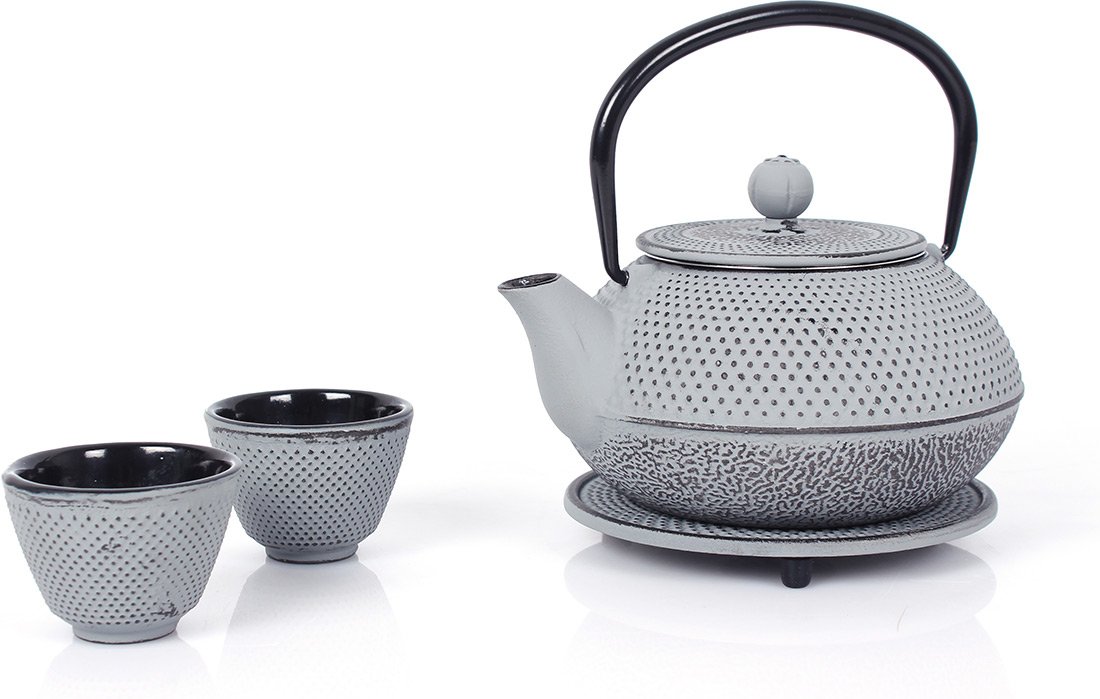 ECHTWERK Teeservice aus Gusseisen (Grau, 0,8L)
