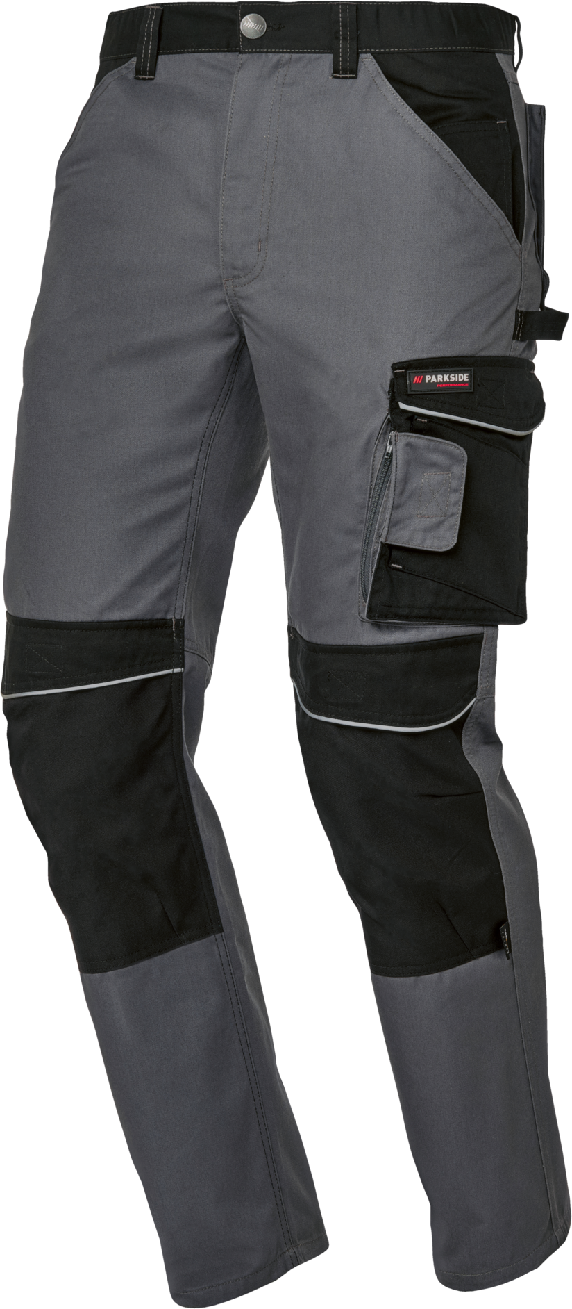 PARKSIDE PERFORMANCE® Herren Arbeitsbundhose, mit CORDURA® Knieverstärkung (grau/schwarz, 56)