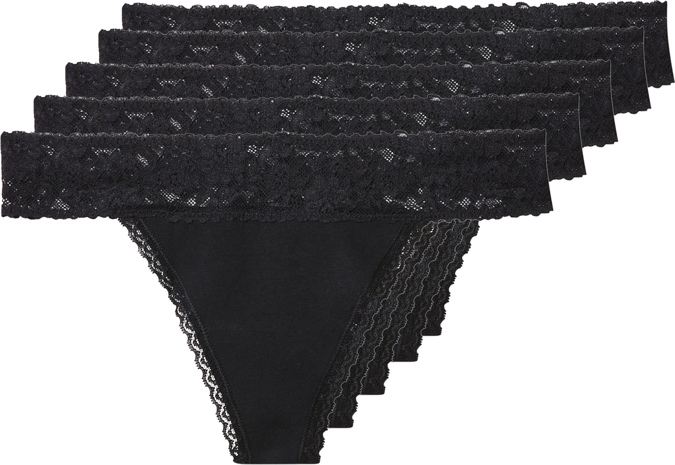 Thumbnail - esmara® Damen String, 5 Stück (Schwarz, M(40/42))