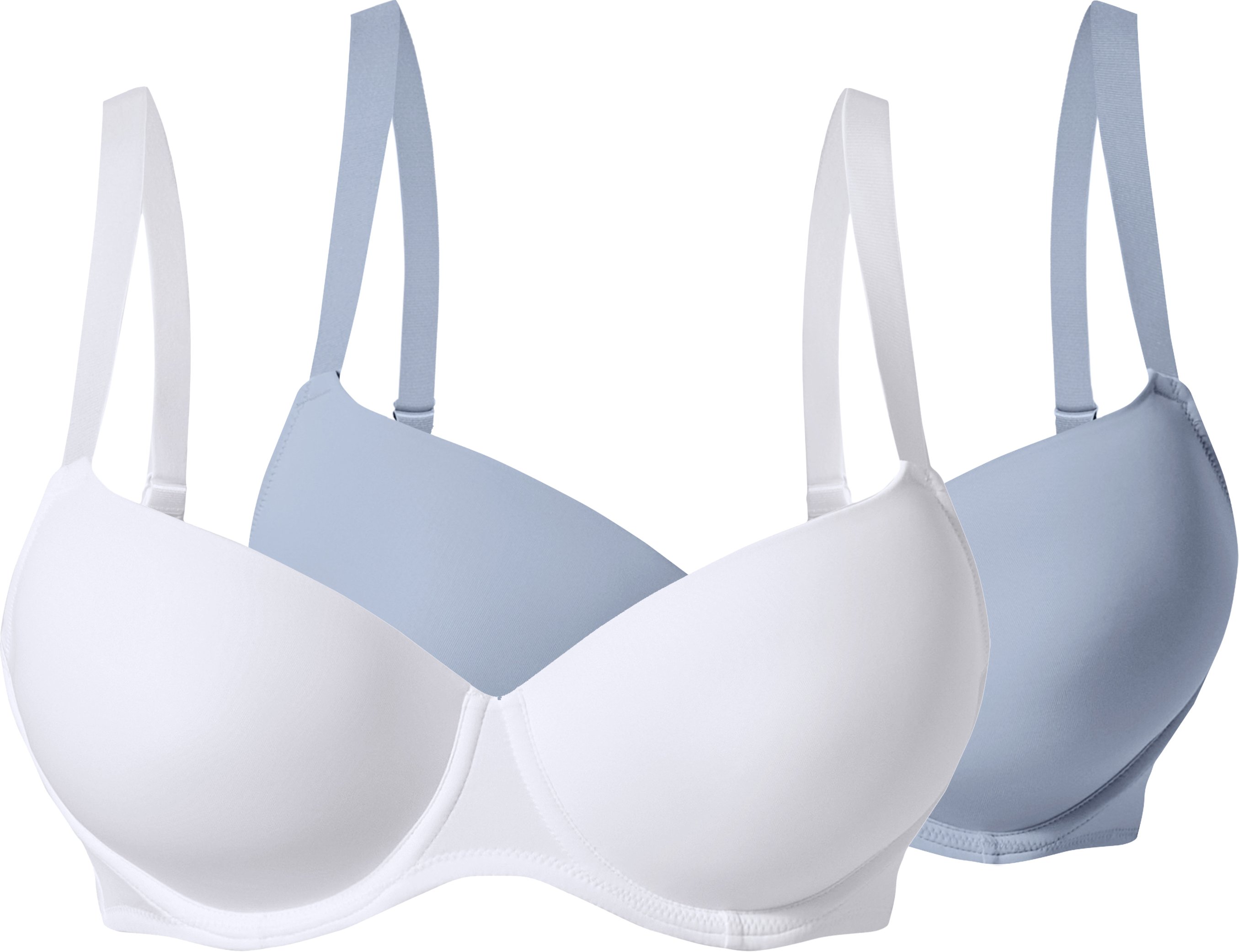 esmara® Damen Bügel BH gemouldet, 2 Stück (Blau/Weiß, 95C)