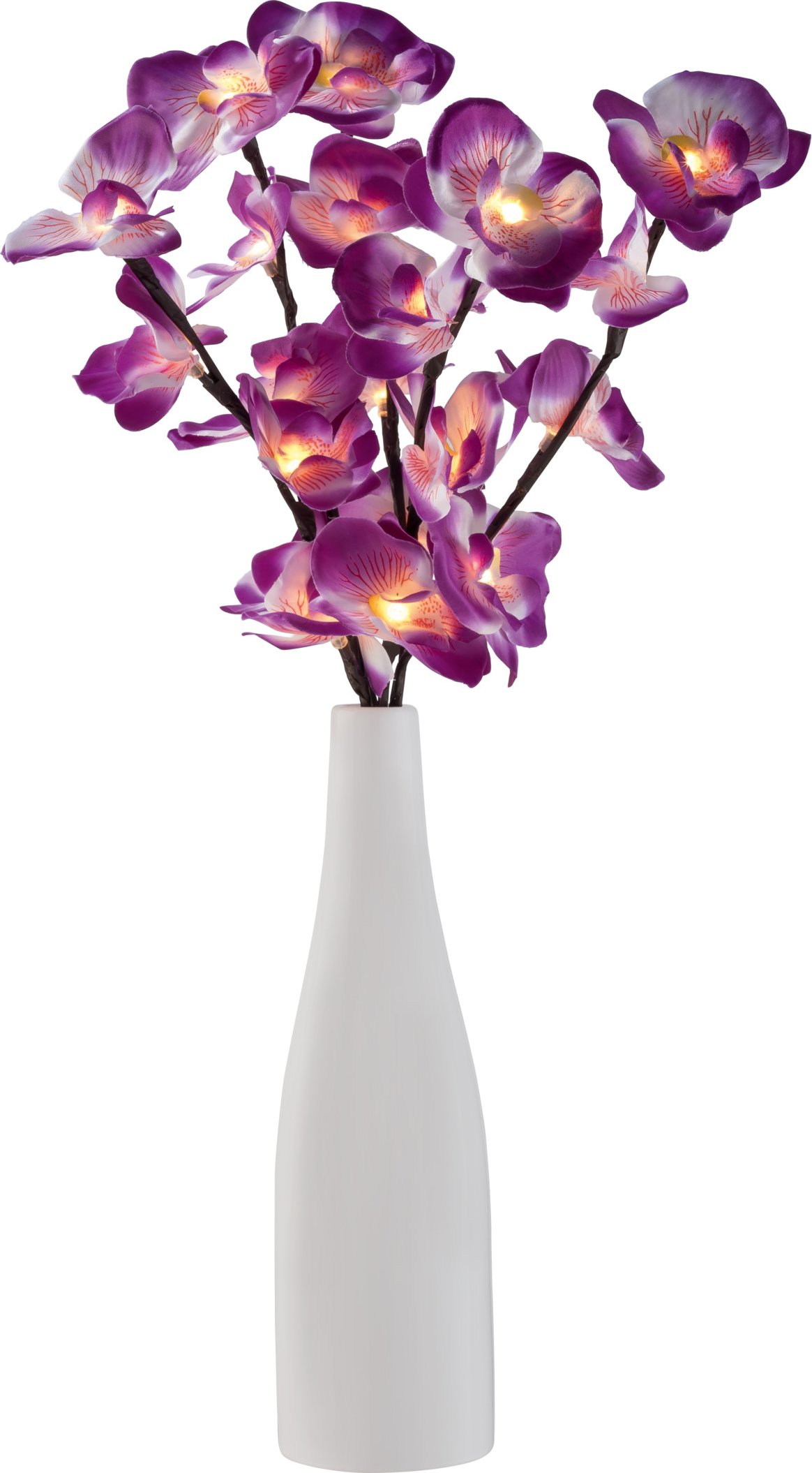 LIVARNO® Vase mit Blütenzweigen LED (Orchideenblüte, violett)