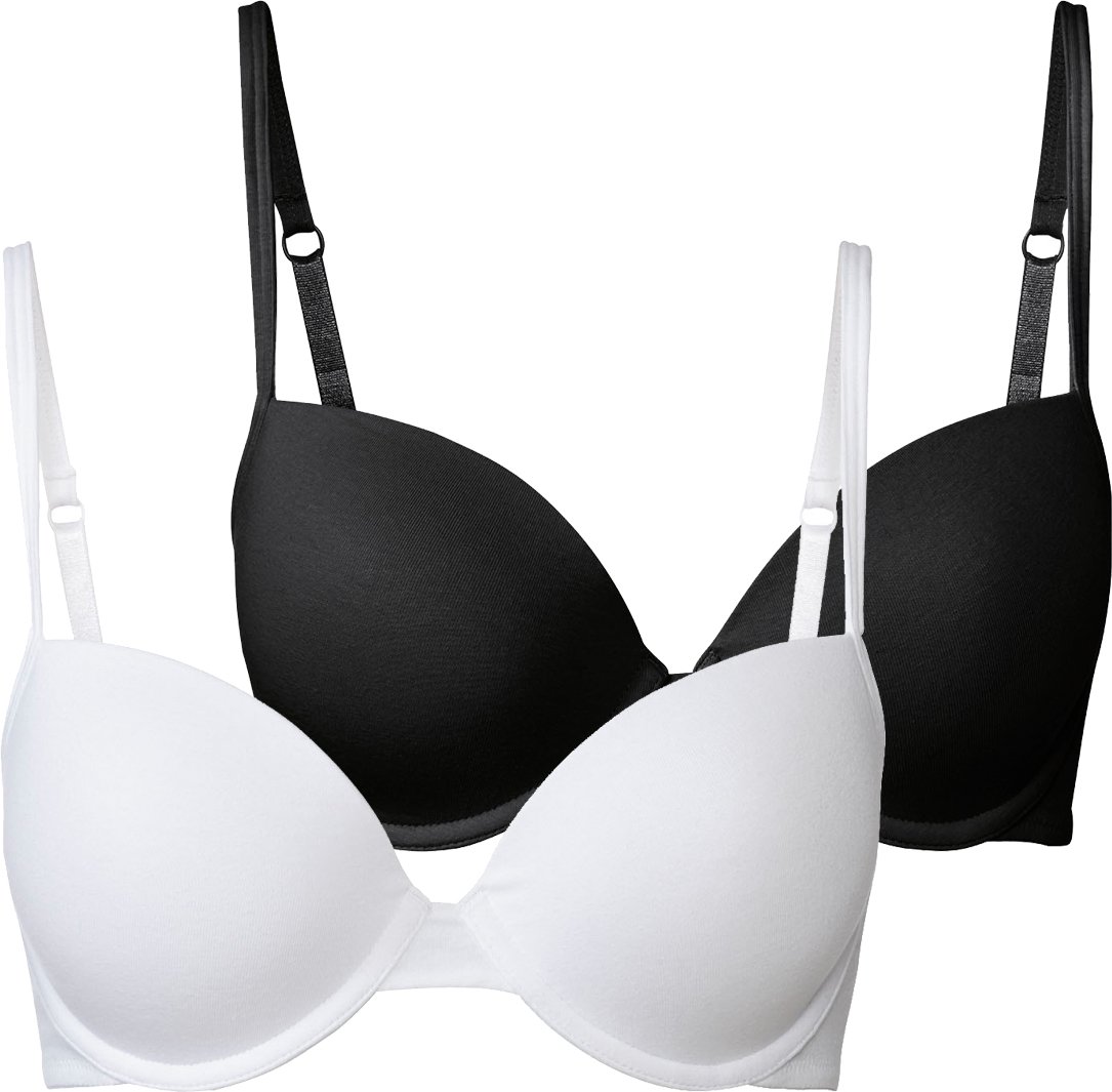 Thumbnail - esmara® Damen Bügel BH gepaddet 2er (Schwarz/weiß, 75B)