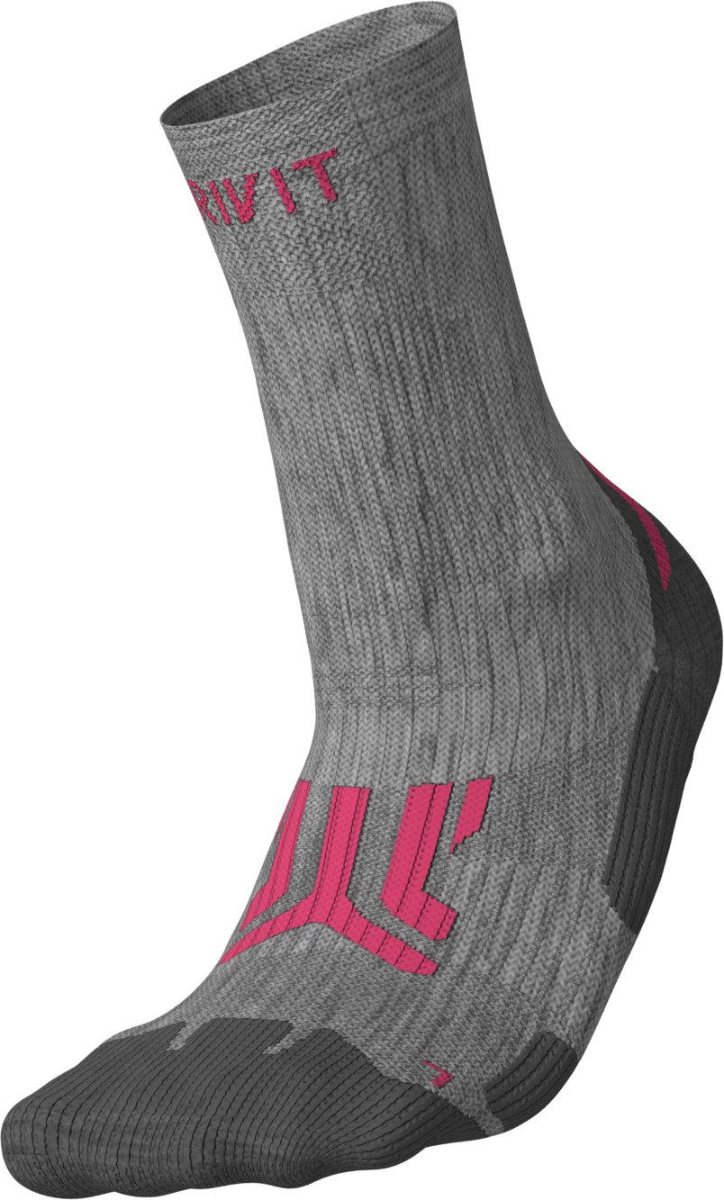 CRIVIT Damen/Herren Funktionssocken Trekking (grau/rot, 37/38)