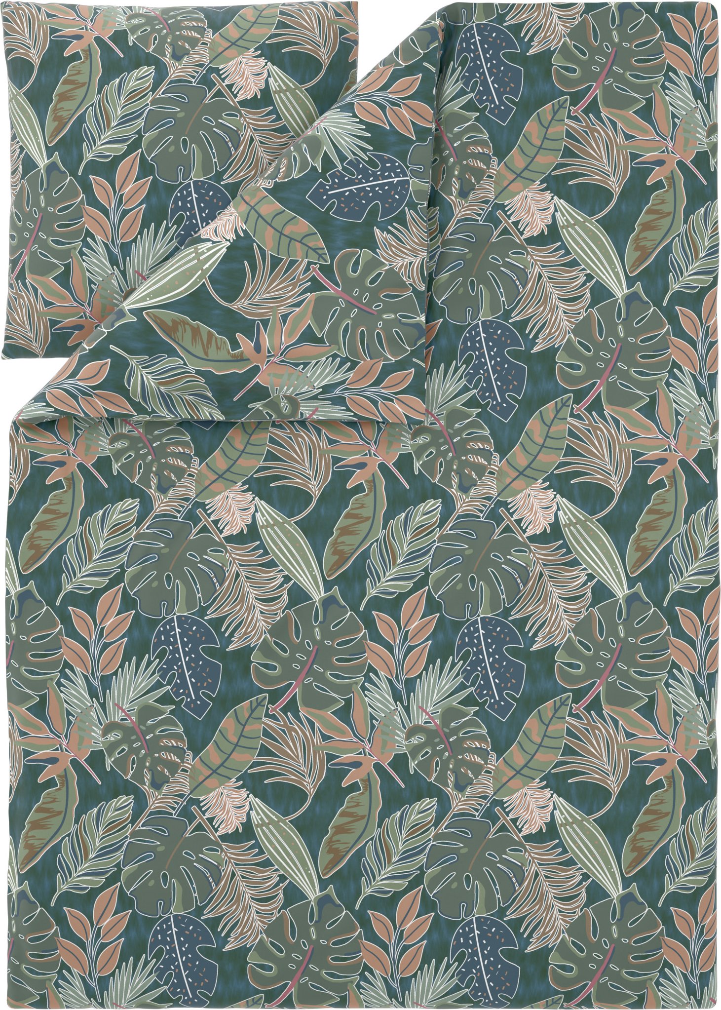 LIVARNO® Renforcé-Bettwäsche, 135 x 200 cm (Grün)