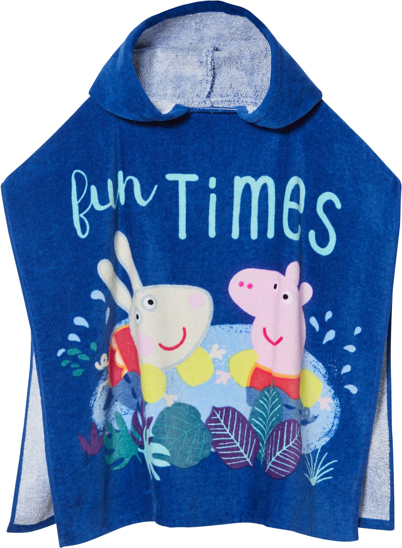 Kinder Poncho 60x120cm / Strandtuch (Poncho, Blau)