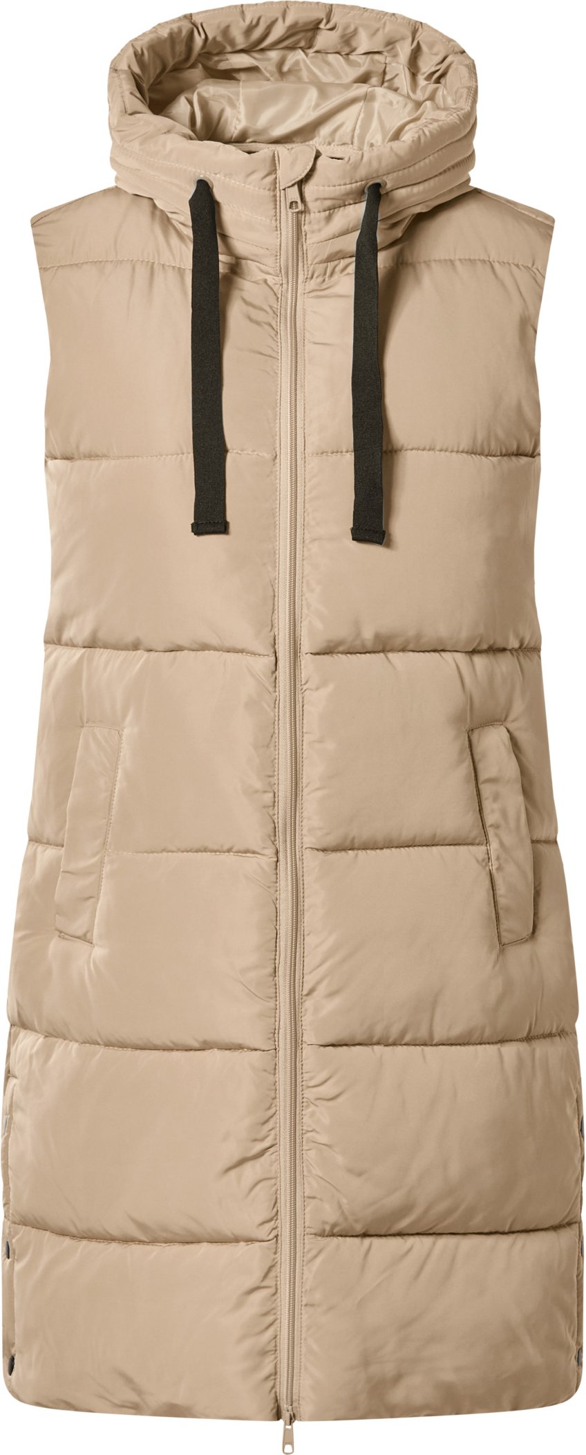 esmara® Damen Steppweste lang (Beige, S(36/38))