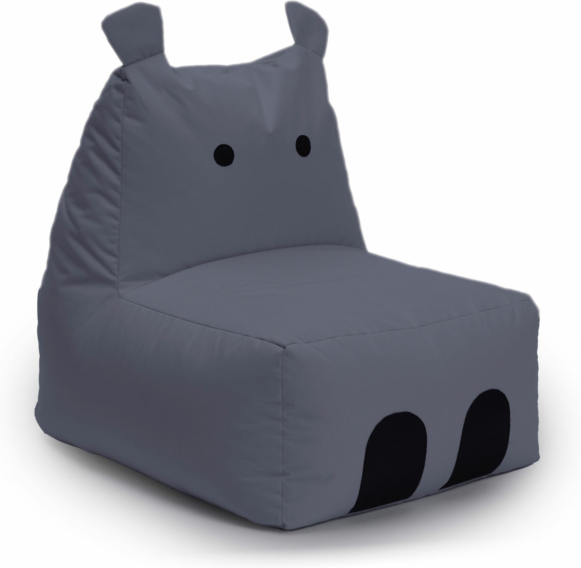 Lumaland Kindersitzsack Animal Line (Hippo, stahlgrau, 200L)