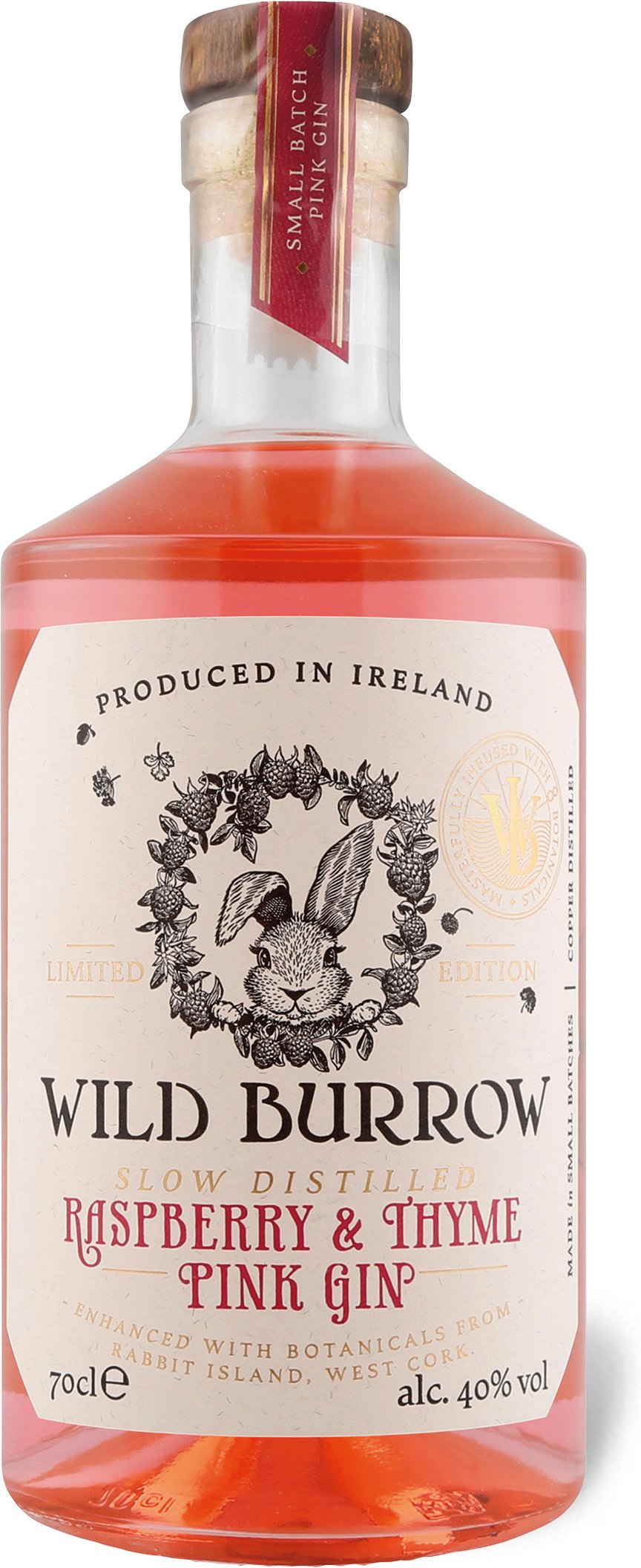 Wild Burrow Raspberry & Thyme Slow Distilled Gin 40% Vol