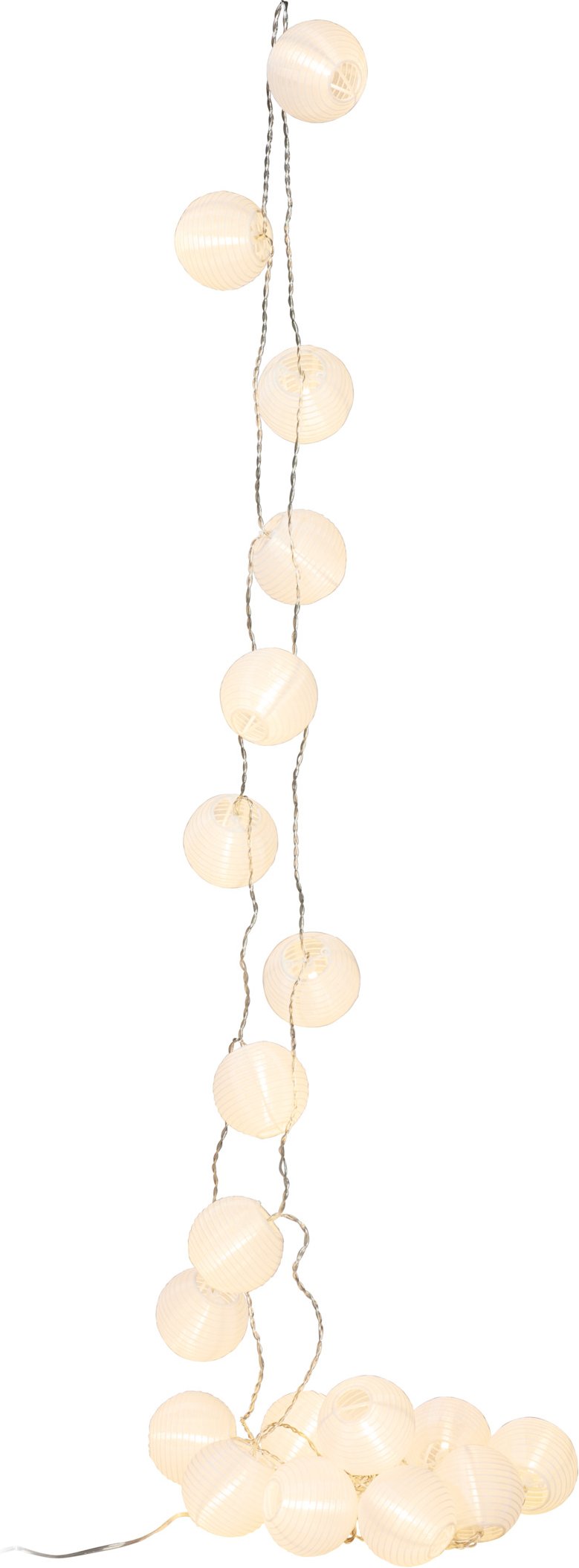LIVARNO® Lichterkette Lampion, Glühbirne netzbetrieben 20 LED (Lampion weiß)