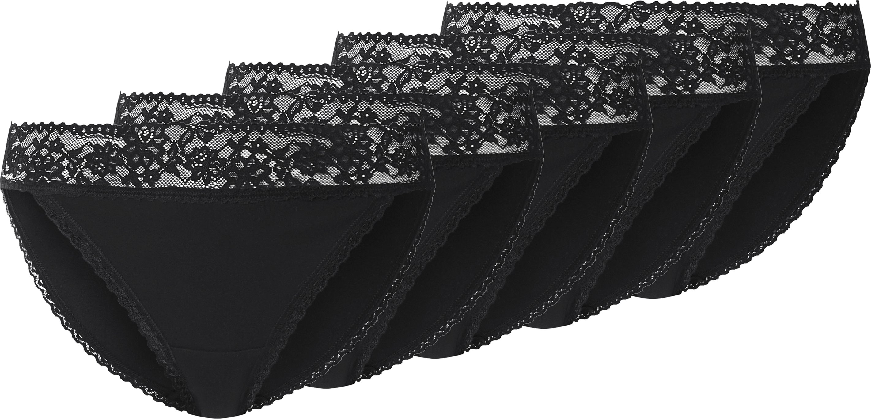 esmara® Damen Slip, 5 Stück (Schwarz, S(36/38))