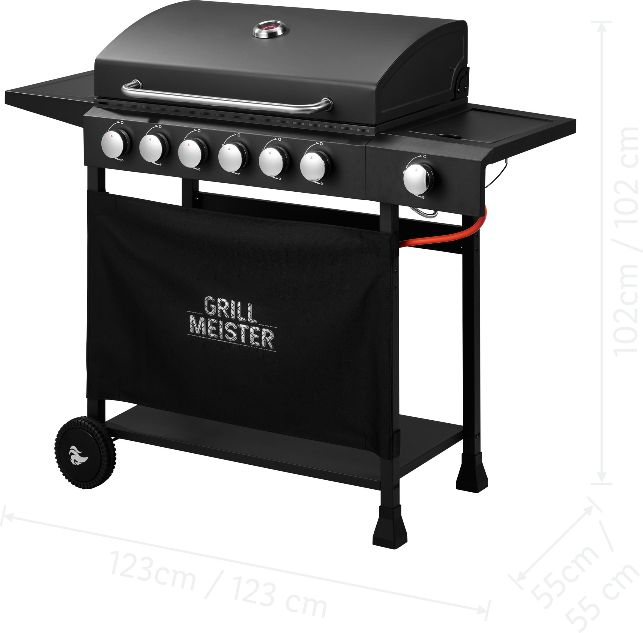 GRILLMEISTER Gasgrill 6+1