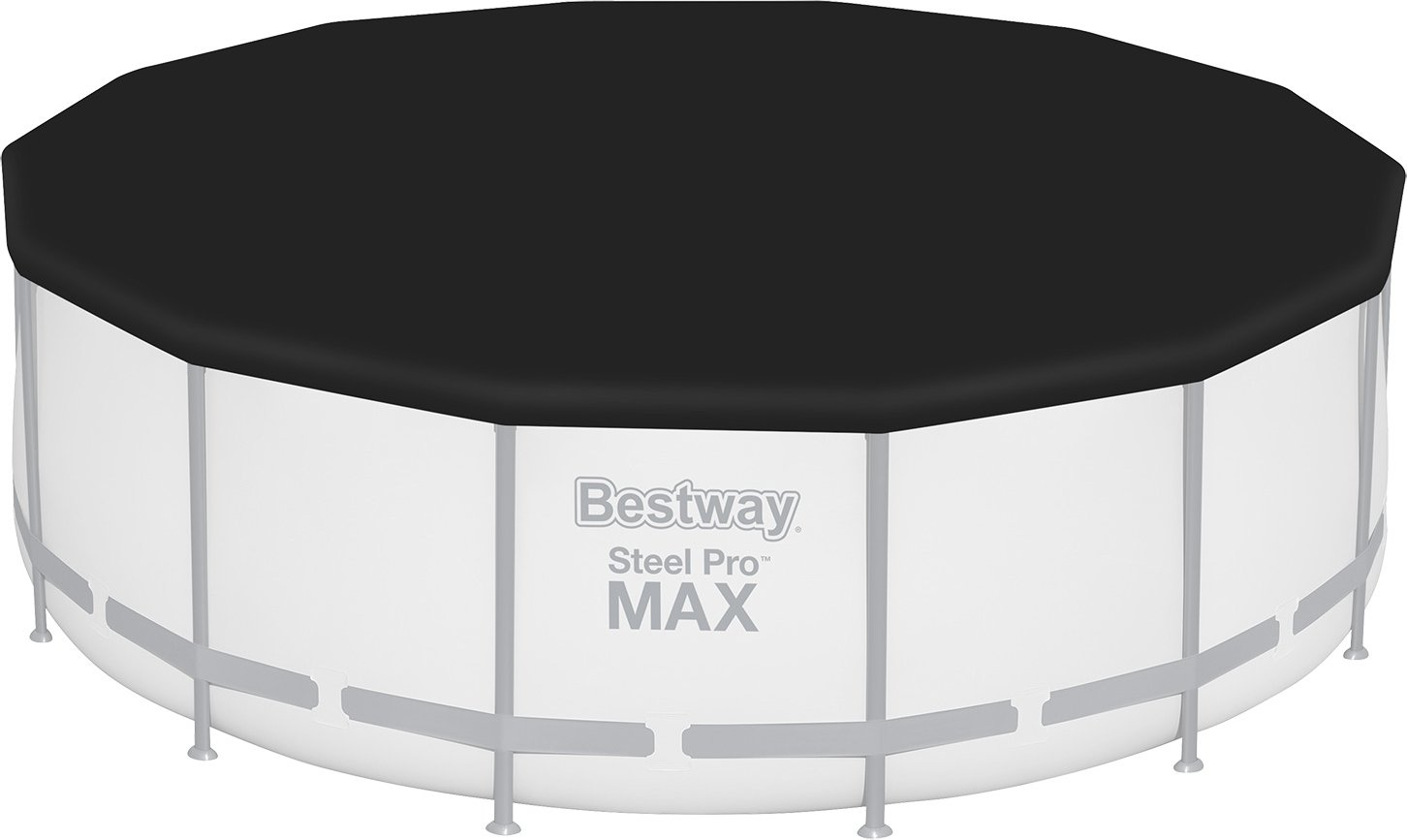Bestway PVC-Abdeckplane, schwarz, für runde Pools (Ø 401 cm)