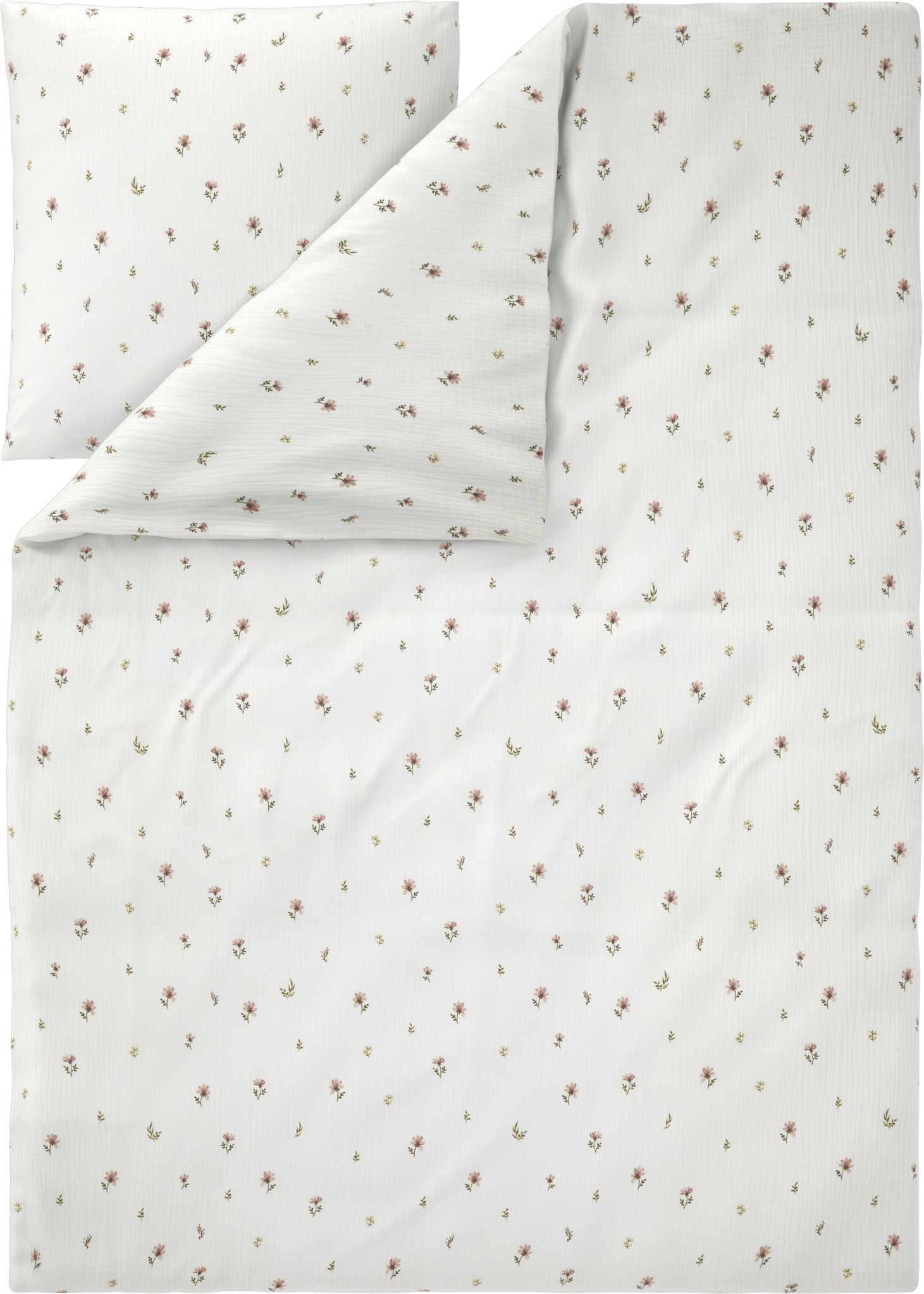 LIVARNO® Musselin-Bettwäsche, 155 x 220 cm (Blumen/weiß)