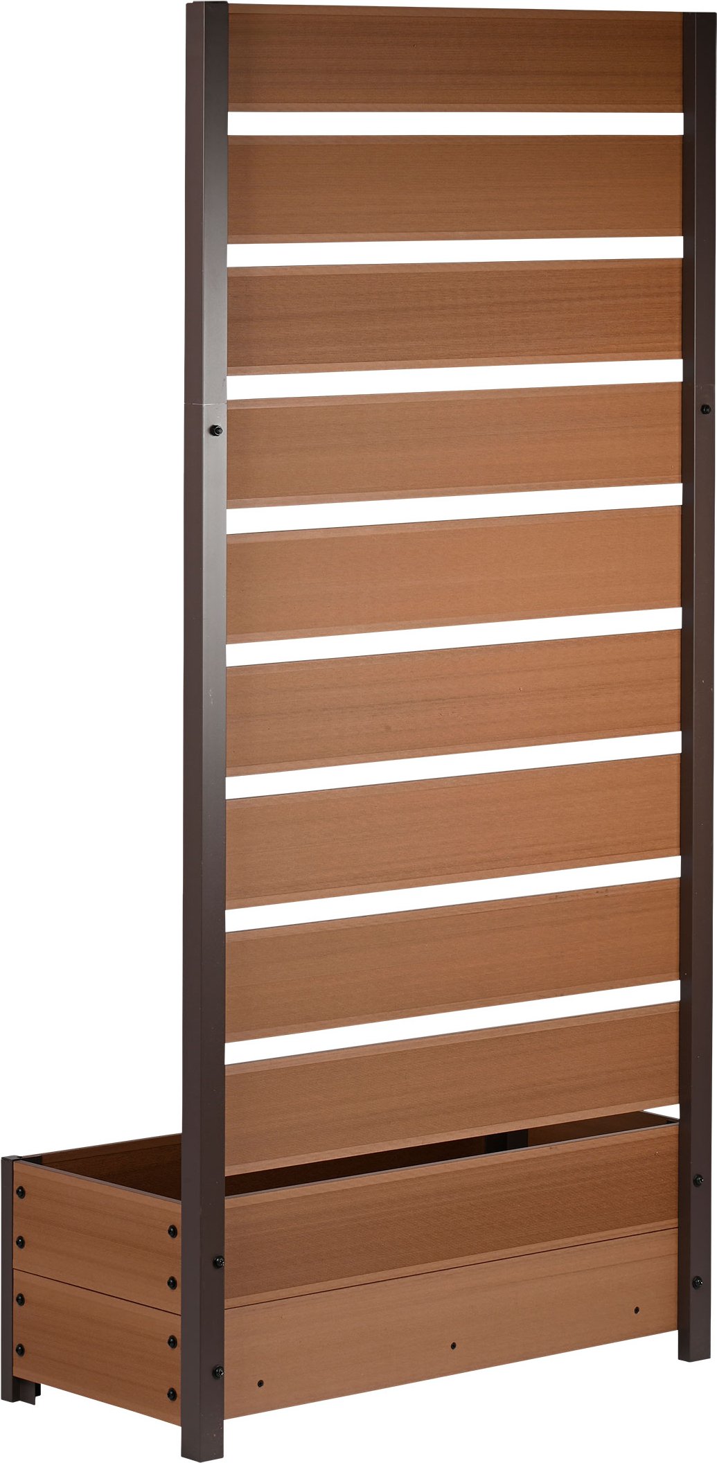 dobar WPC Pflanzkasten mit Rankgitter (Teak)""