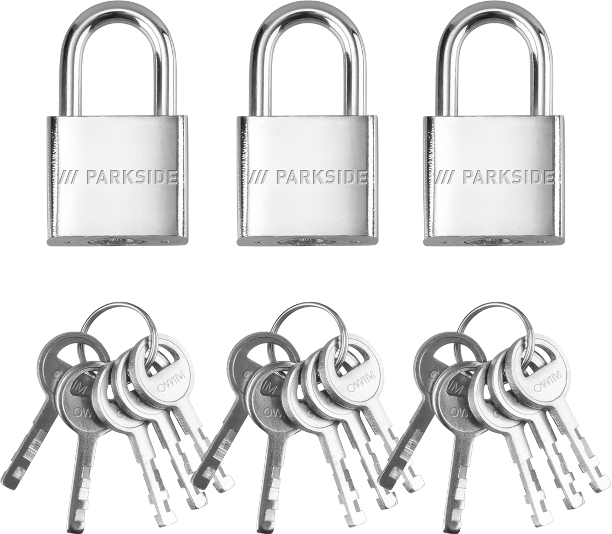 Thumbnail - PARKSIDE® Kabel / Schlösser (Vorhängeschloss 3er Set)