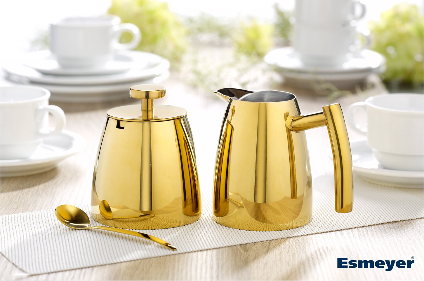 Esmeyer Milchkännchen und Zuckerdosen-Set »Melina« (Gold)