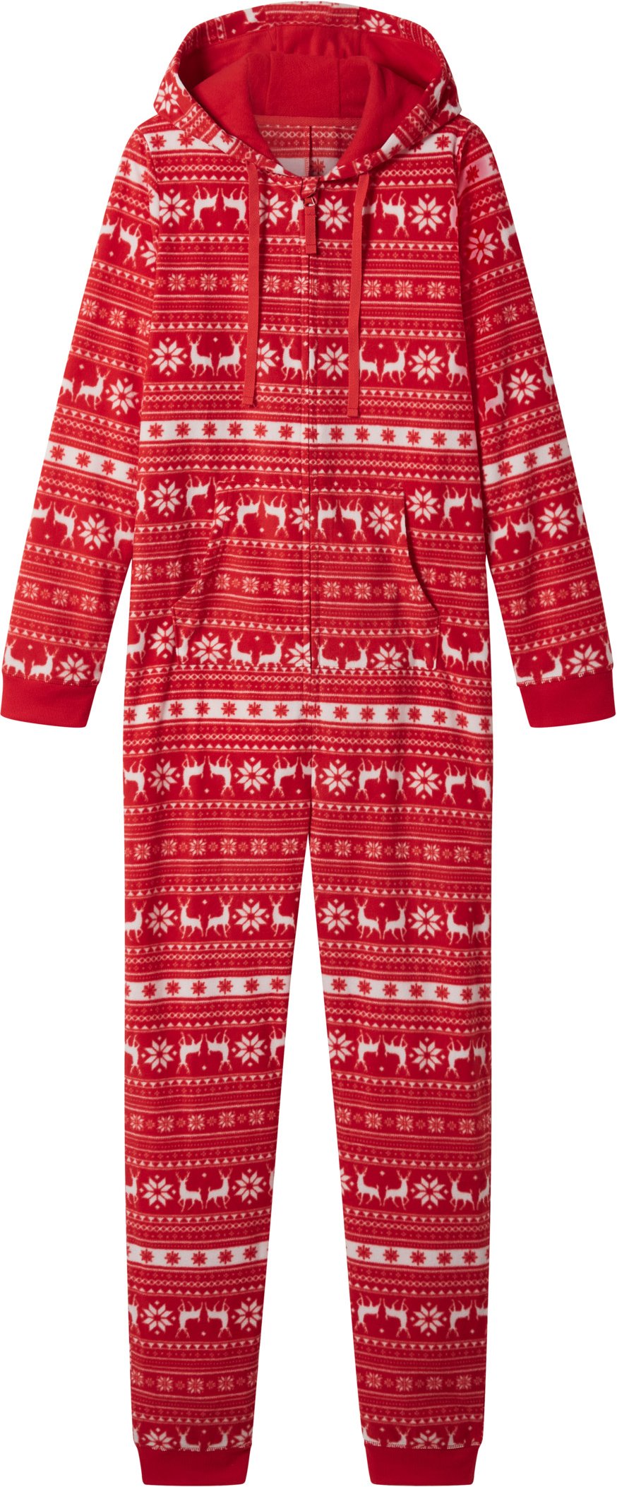 esmara® Damen Fleece-Jumpsuit (Rot, L(44/46))