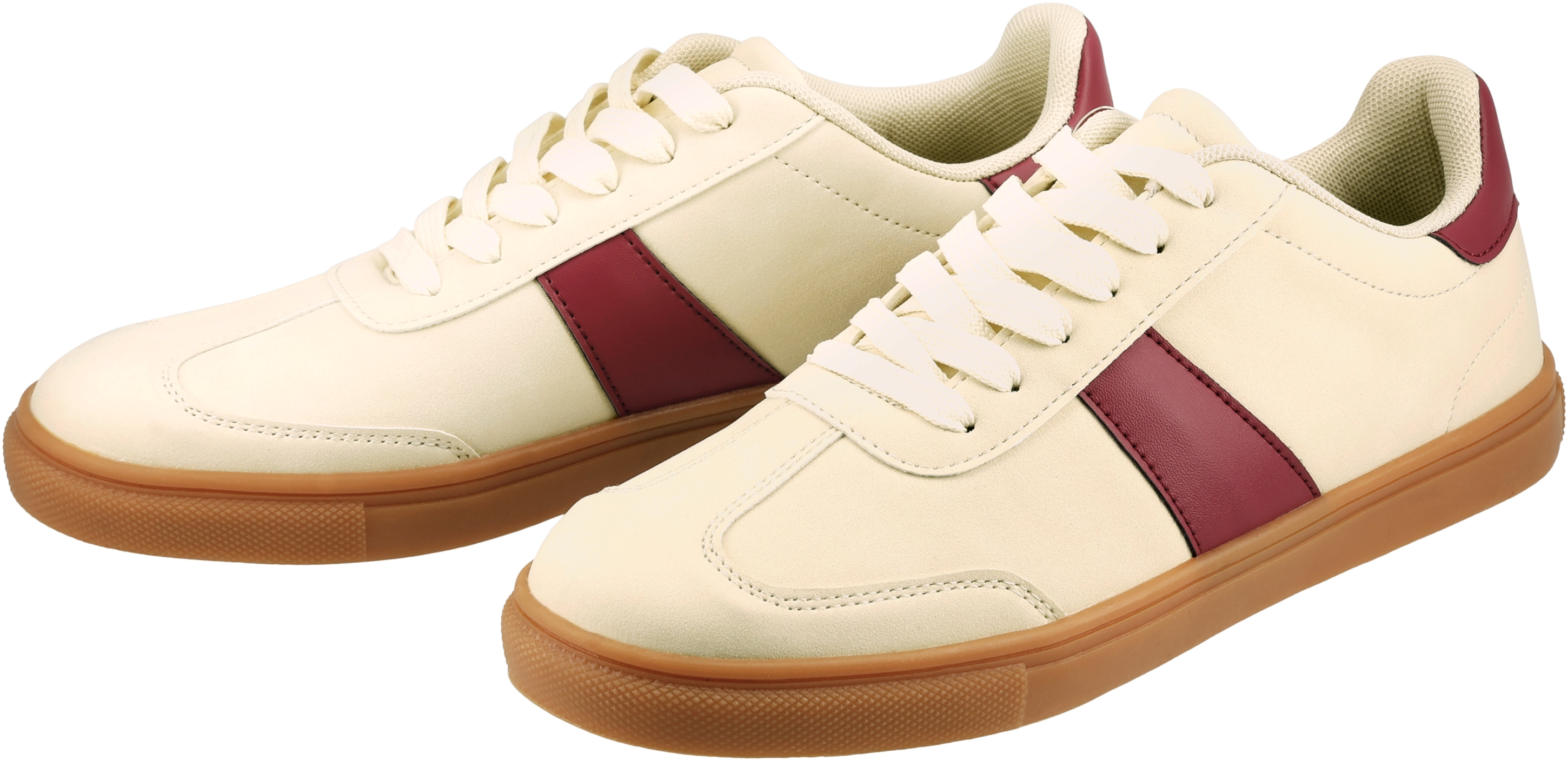 esmara® Damen Sneaker, mit komfortabler Zungen- und Schaftrandpolsterung (creme / rot, 37)