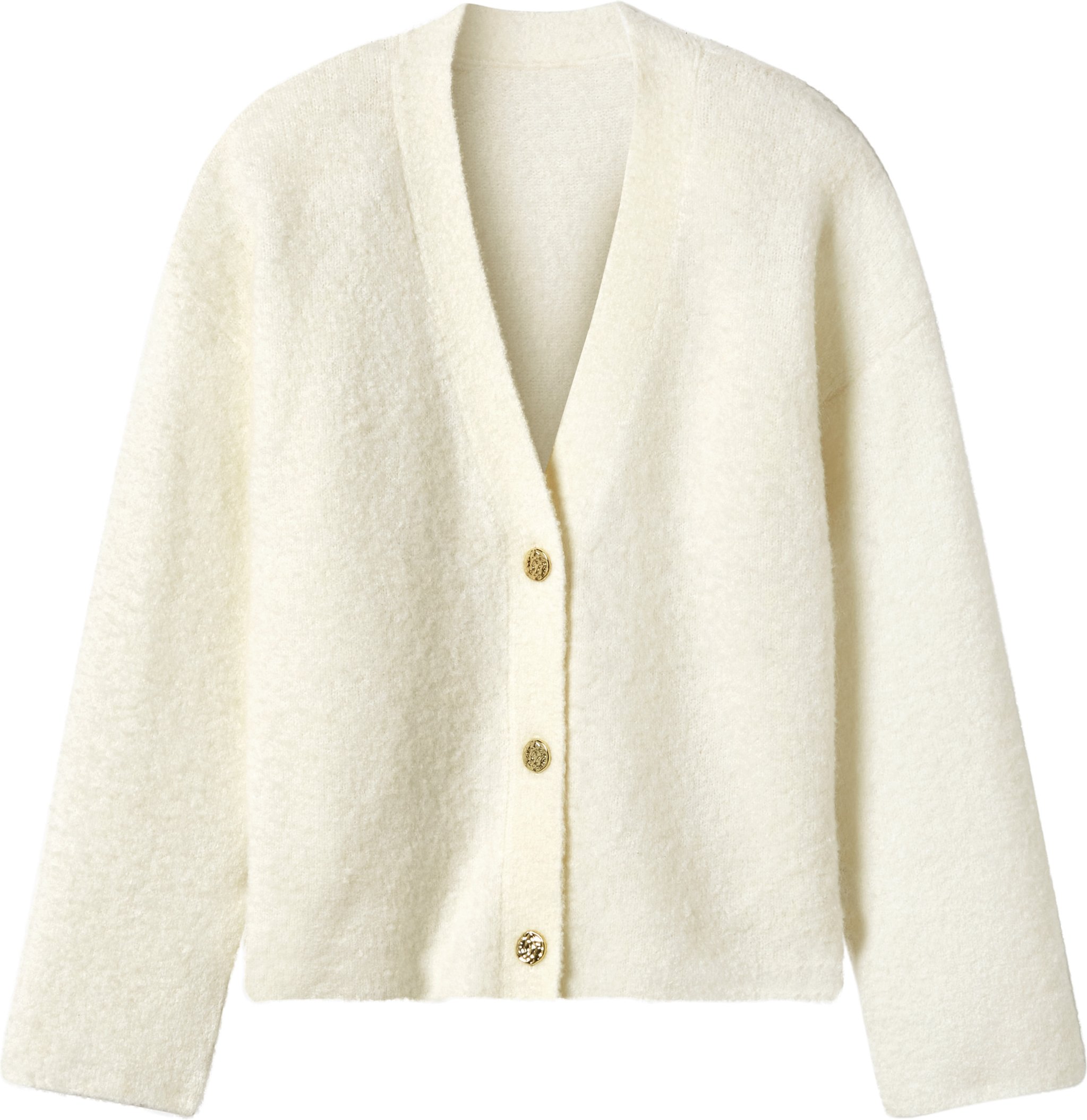 Thumbnail - esmara® Damen Bouclé-Strickcardigan (Weiß, M(40/42))