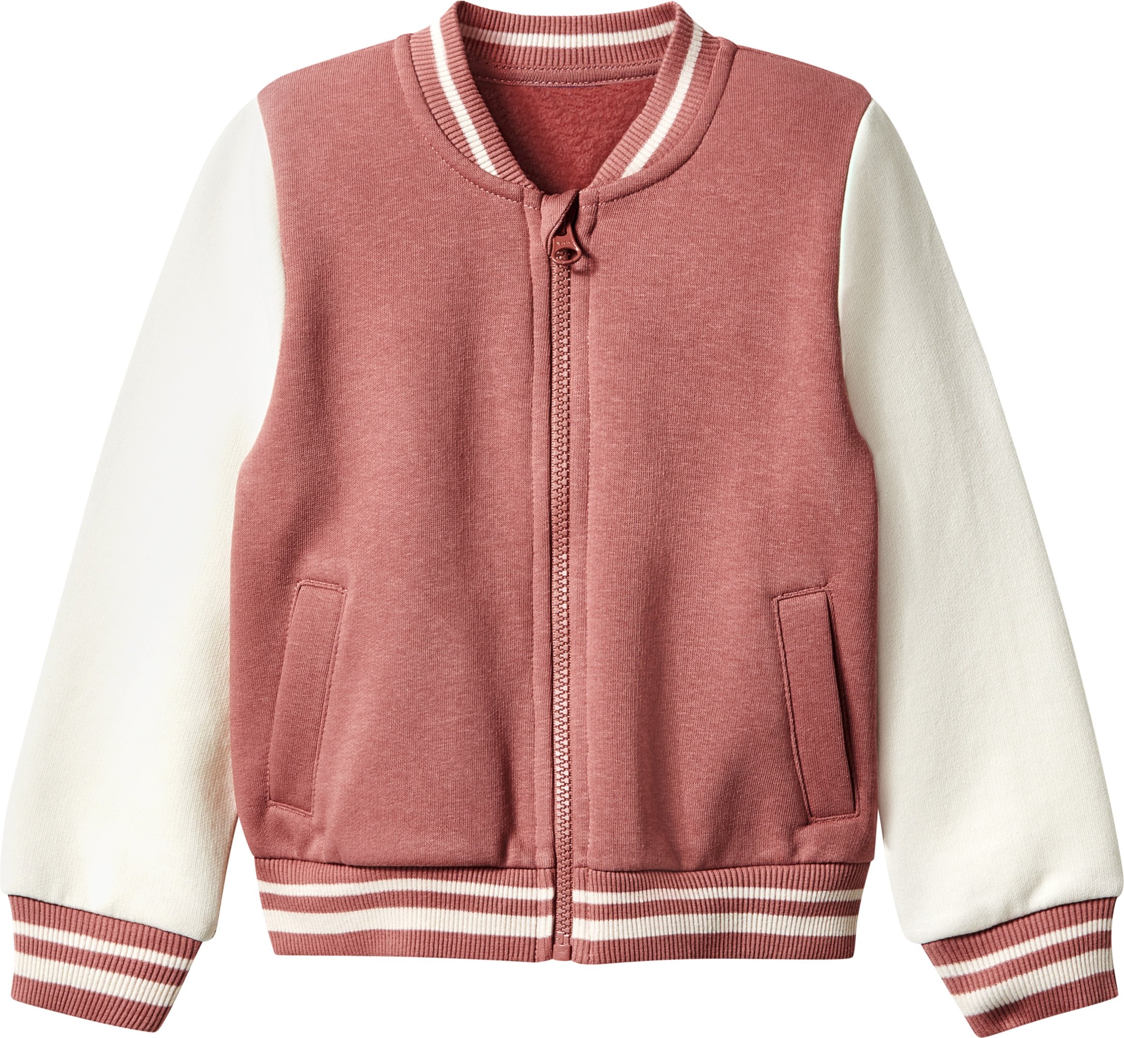 Thumbnail - lupilu® Kinder Collegejacke, mit angerauter Innenseite (Rot/weiß, 98/104)