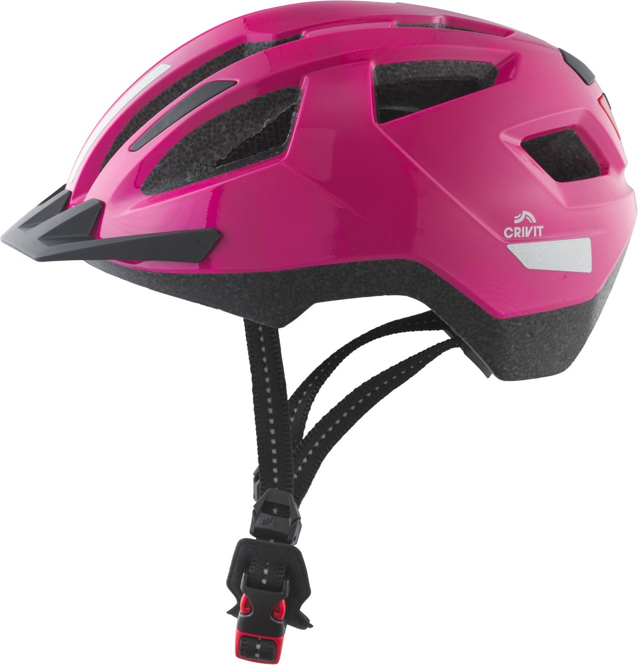 CRIVIT Kinder Fahrradhelm mit Rearlight (Pink)