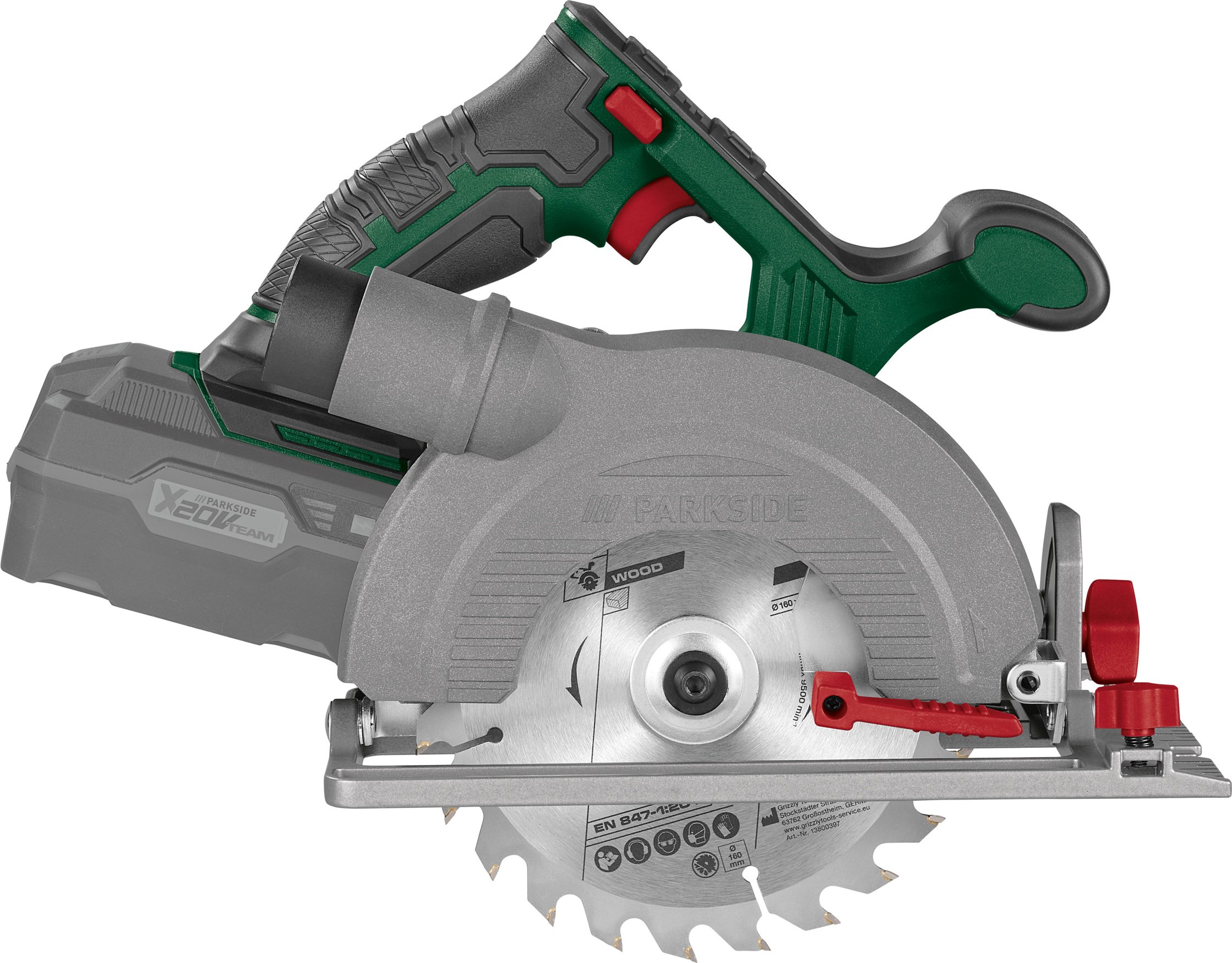 PARKSIDE® 20 V / Akku-Handkreissäge »PHKSA 20-Li C4«, ohne Akku und Ladegerät