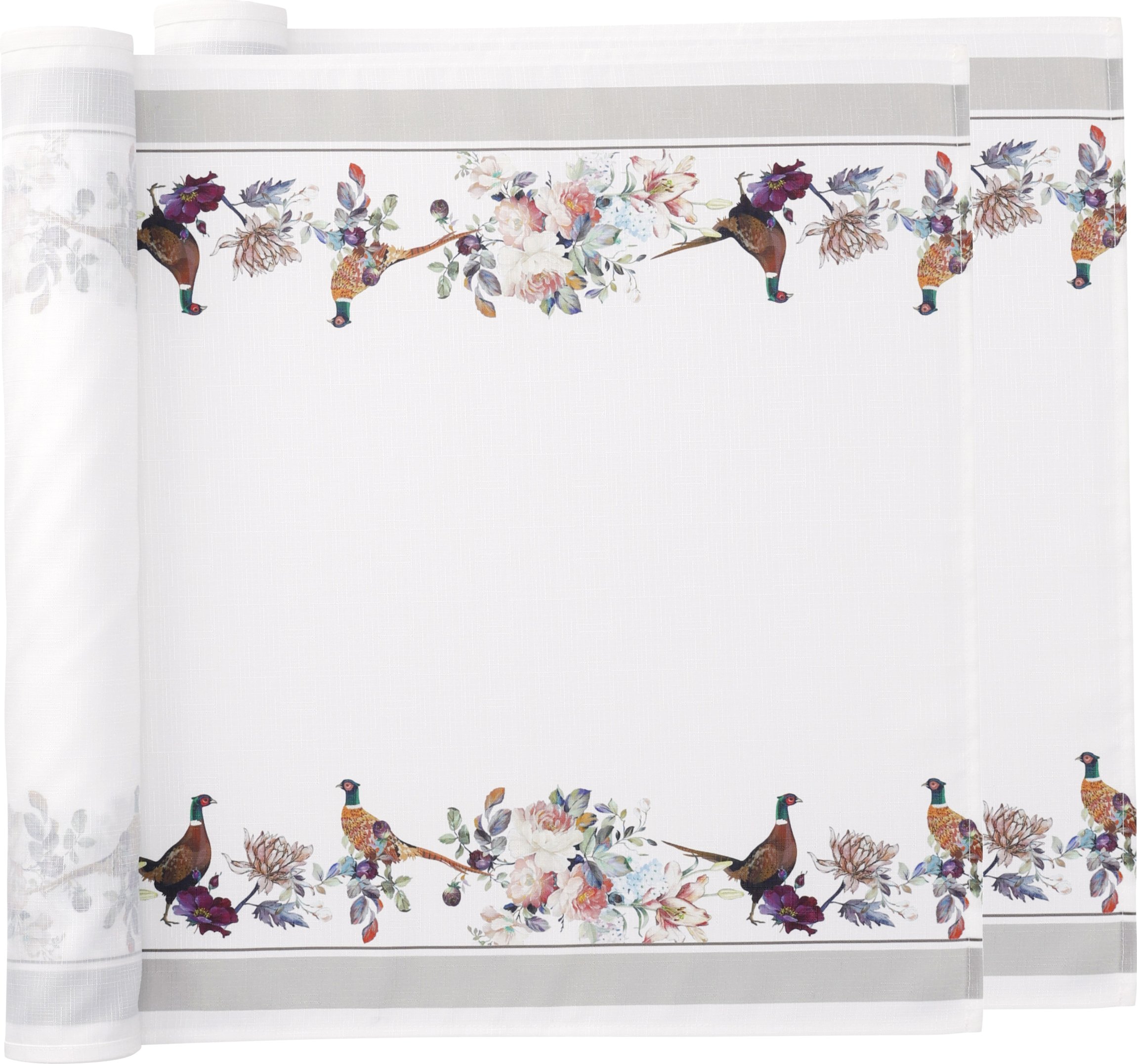 LIVARNO home Tischdecke / Tischläufer-Set, aus recyceltem Material (Läufer, Fasan)