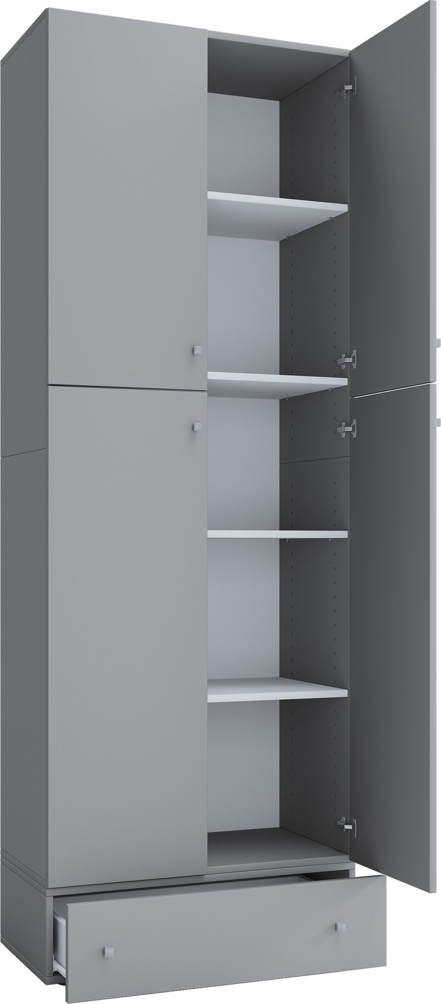 VCM Büro, Grau, XXL, Drehtüren mit Schublade (Drehtüren mit Schublade, Grau, XXL)